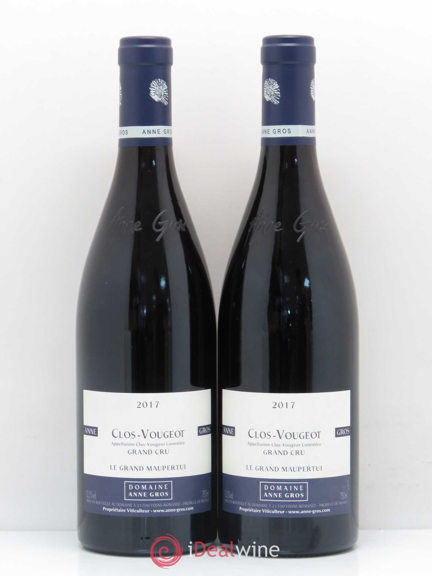 Clos de Vougeot Grand Cru Le Grand Maupertui Anne Gros 2017 - Lot de 2 bouteilles - 0