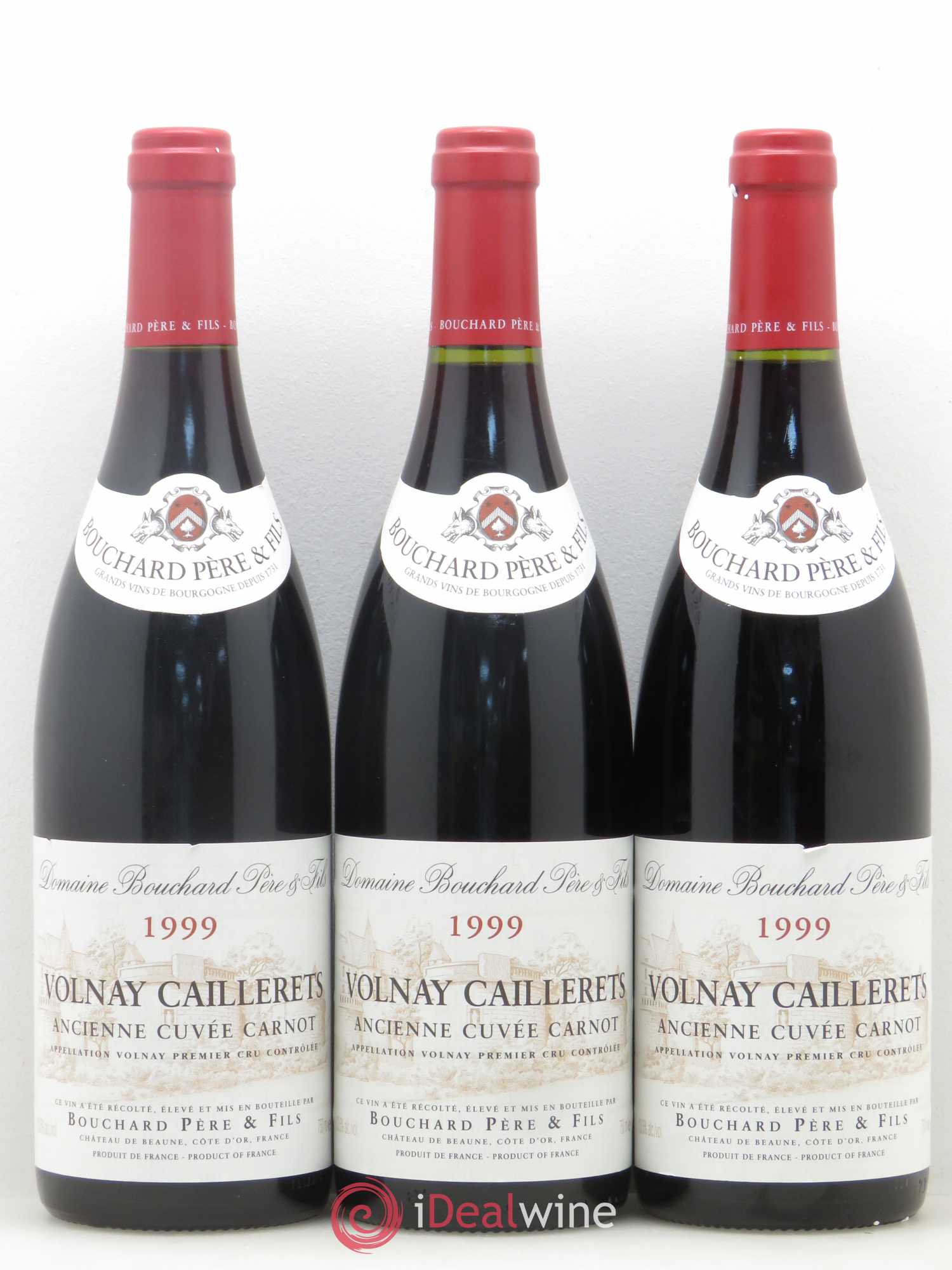 Volnay 1er Cru Caillerets - Ancienne Cuvée Carnot Bouchard Père & Fils 1999 - Lot de 3 bouteilles - 0
