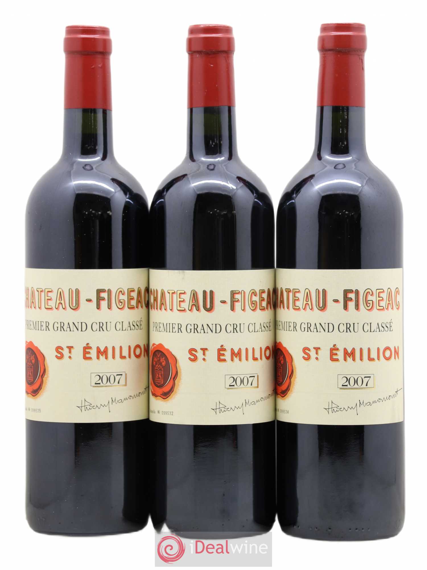 Château Figeac 1er Grand Cru Classé A 2007 - Lot de 3 bouteilles - 0