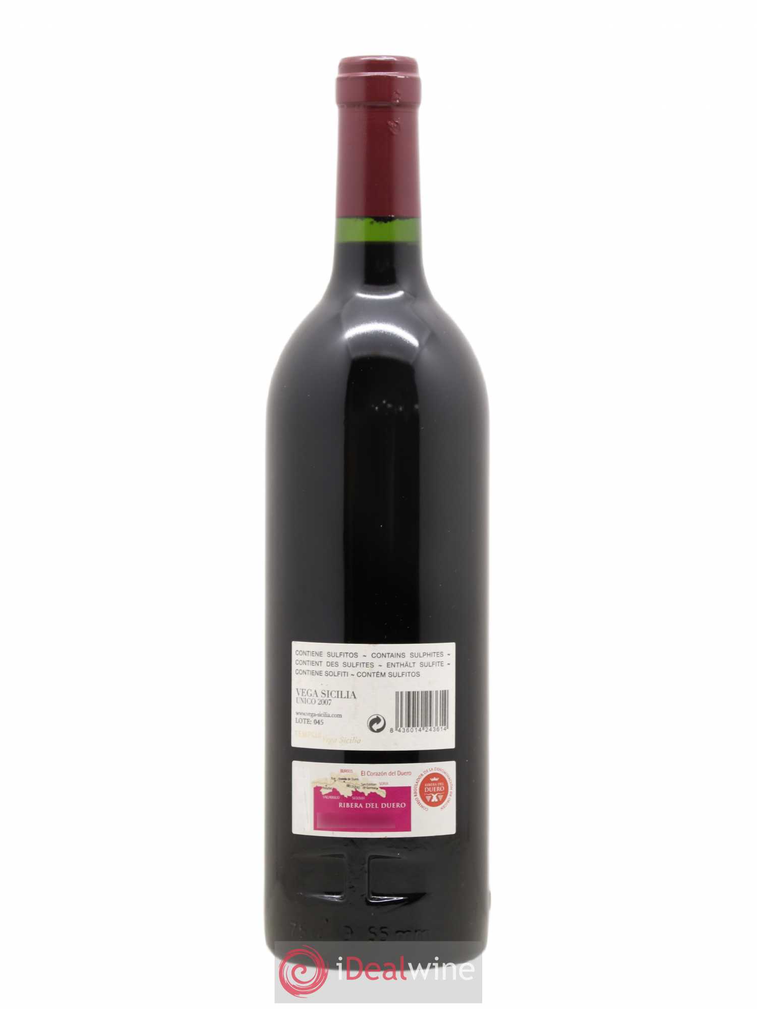 Ribera Del Duero DO Vega Sicilia Unico Famille Alvarez 2007 - Lot de 1 bouteille - 1