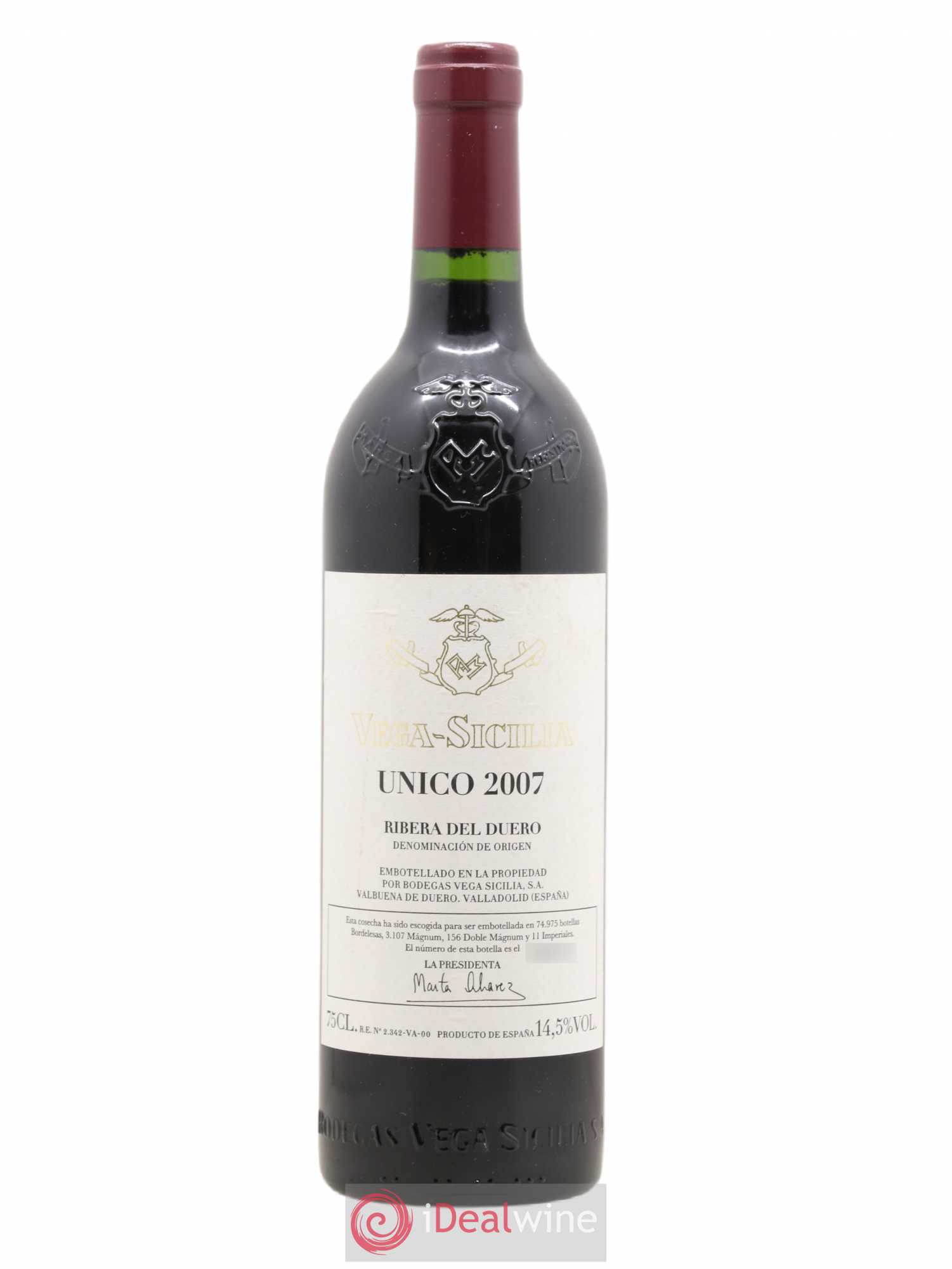 Ribera Del Duero DO Vega Sicilia Unico Famille Alvarez 2007 - Lot de 1 bouteille - 0