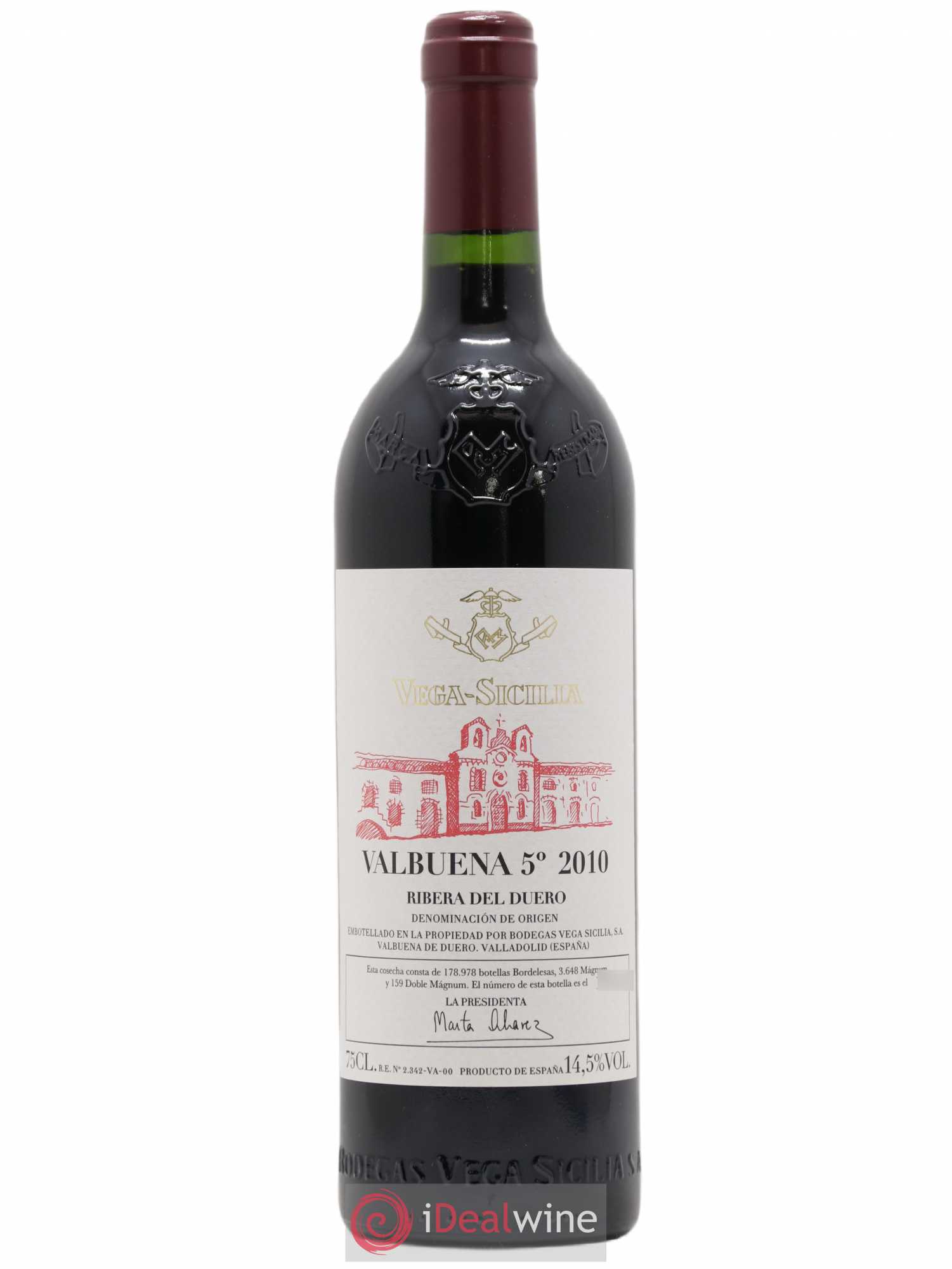 Ribera Del Duero DO Vega Sicilia Valbuena 5 ano Famille Alvarez 2010 - Lot de 1 bouteille - 0