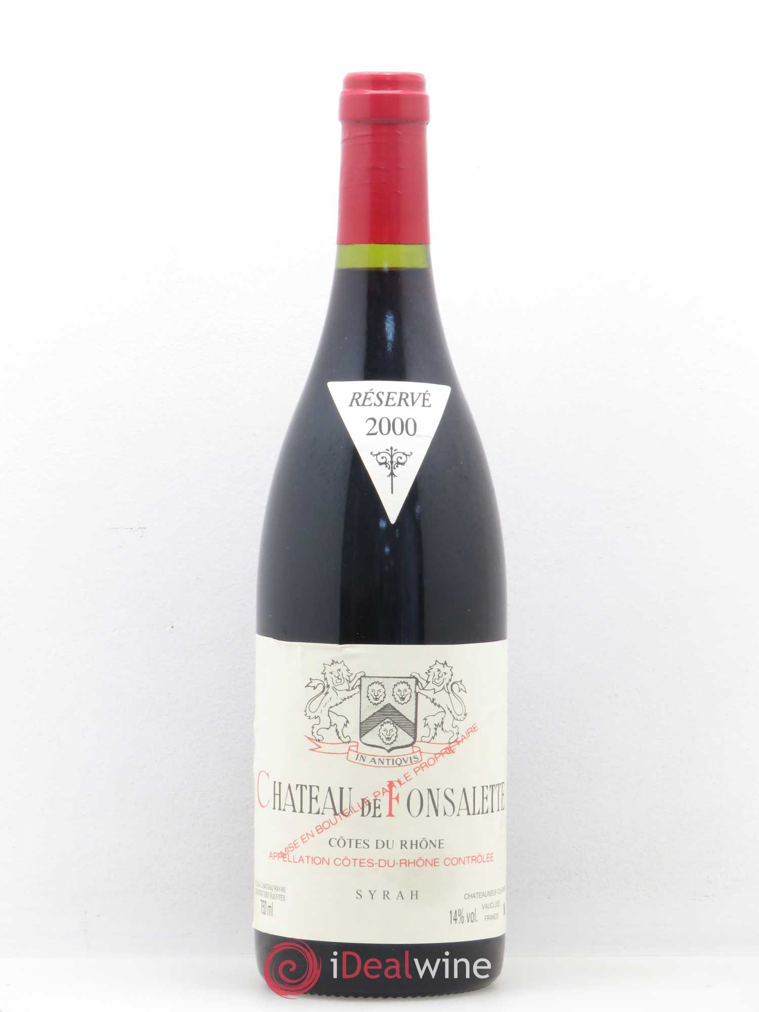 Côtes-du-Rhône Cuvée Syrah Château de Fonsalette 2000 - Lot de 1 bouteille - 0