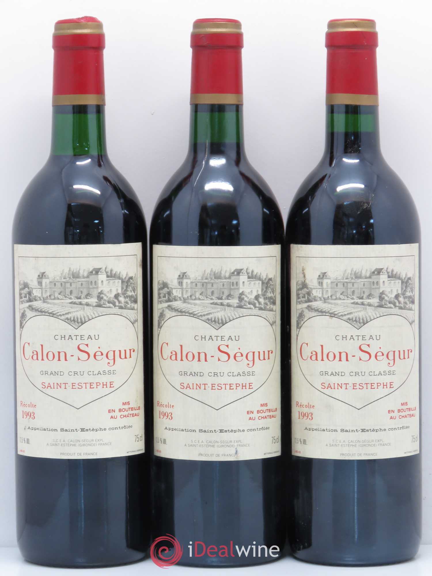 Château Calon Ségur 3ème Grand Cru Classé 1993 - Lot de 3 bouteilles - 0