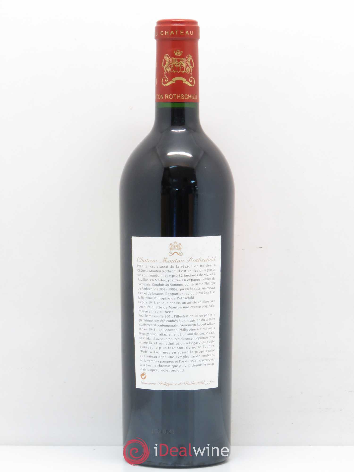 Château Mouton Rothschild 1er Grand Cru Classé 2001 - Lot de 1 bouteille - 1