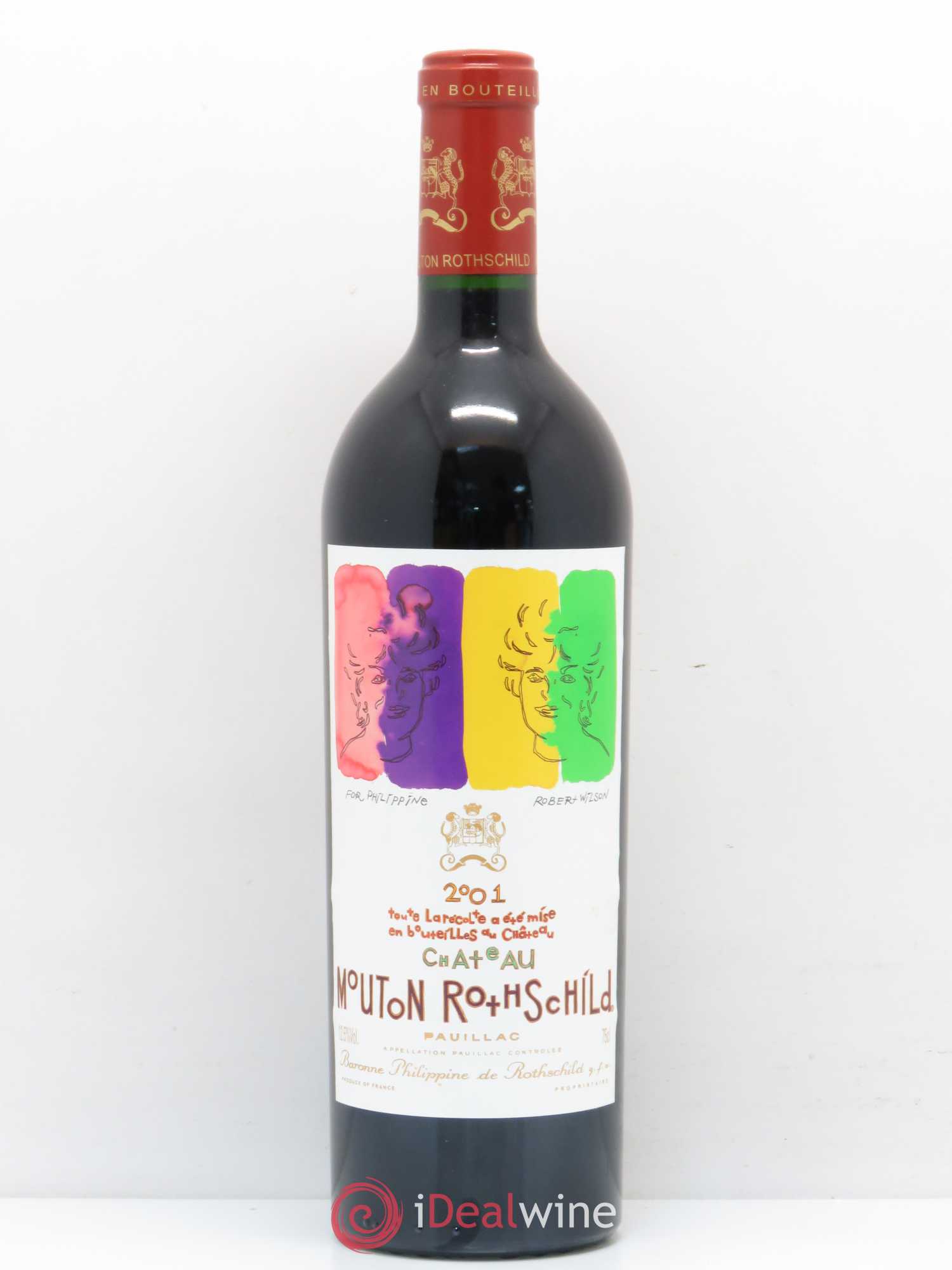 Château Mouton Rothschild 1er Grand Cru Classé 2001 - Lot de 1 bouteille - 0