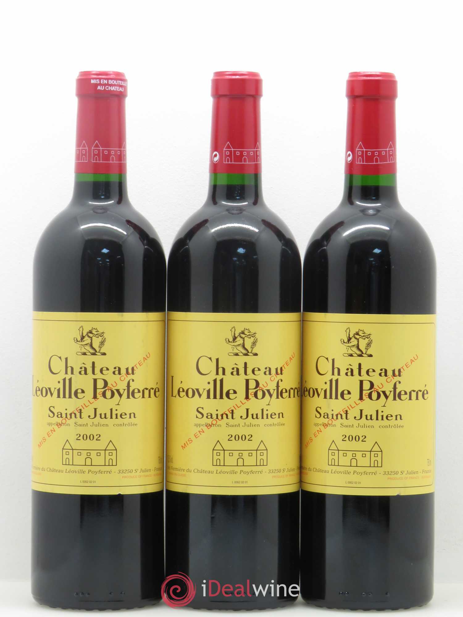 Château Léoville Poyferré 2ème Grand Cru Classé 2002 - Lot de 3 bouteilles - 0