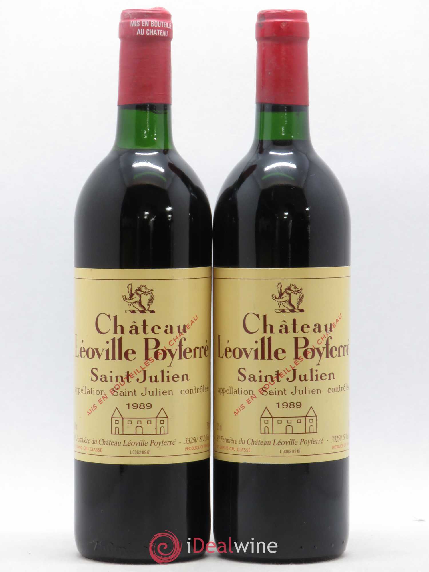 Château Léoville Poyferré 2ème Grand Cru Classé 1989 - Lot de 2 bouteilles - 0