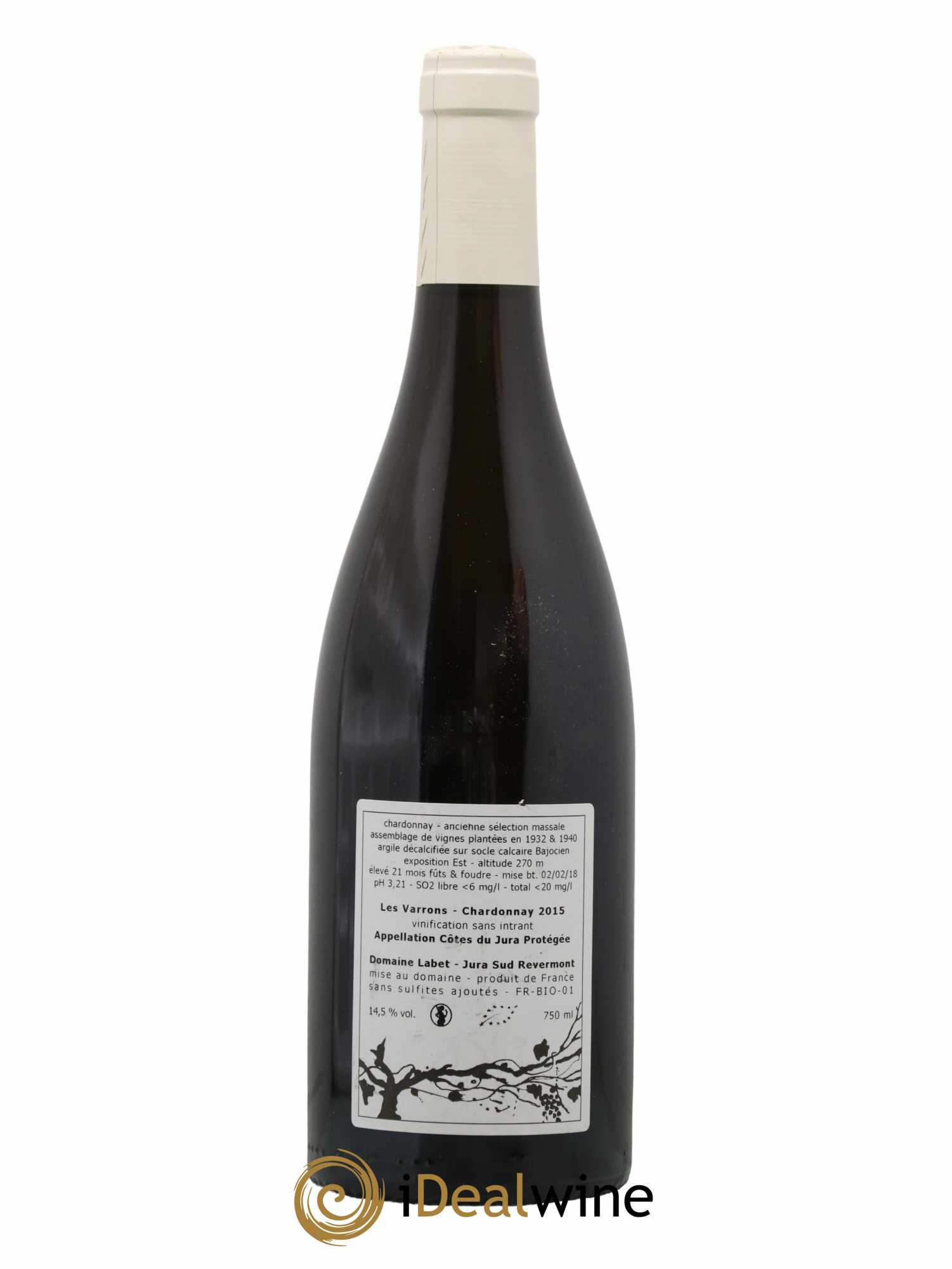 Côtes du Jura Chardonnay Les Varrons Romain - Julien  - Charline Labet 2015 - Lot of 1 bottle - 1