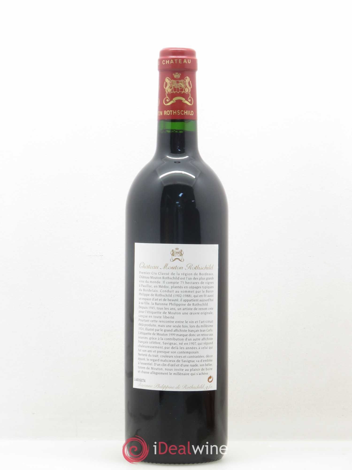 Château Mouton Rothschild 1er Grand Cru Classé 1999 - Lot de 1 bouteille - 1