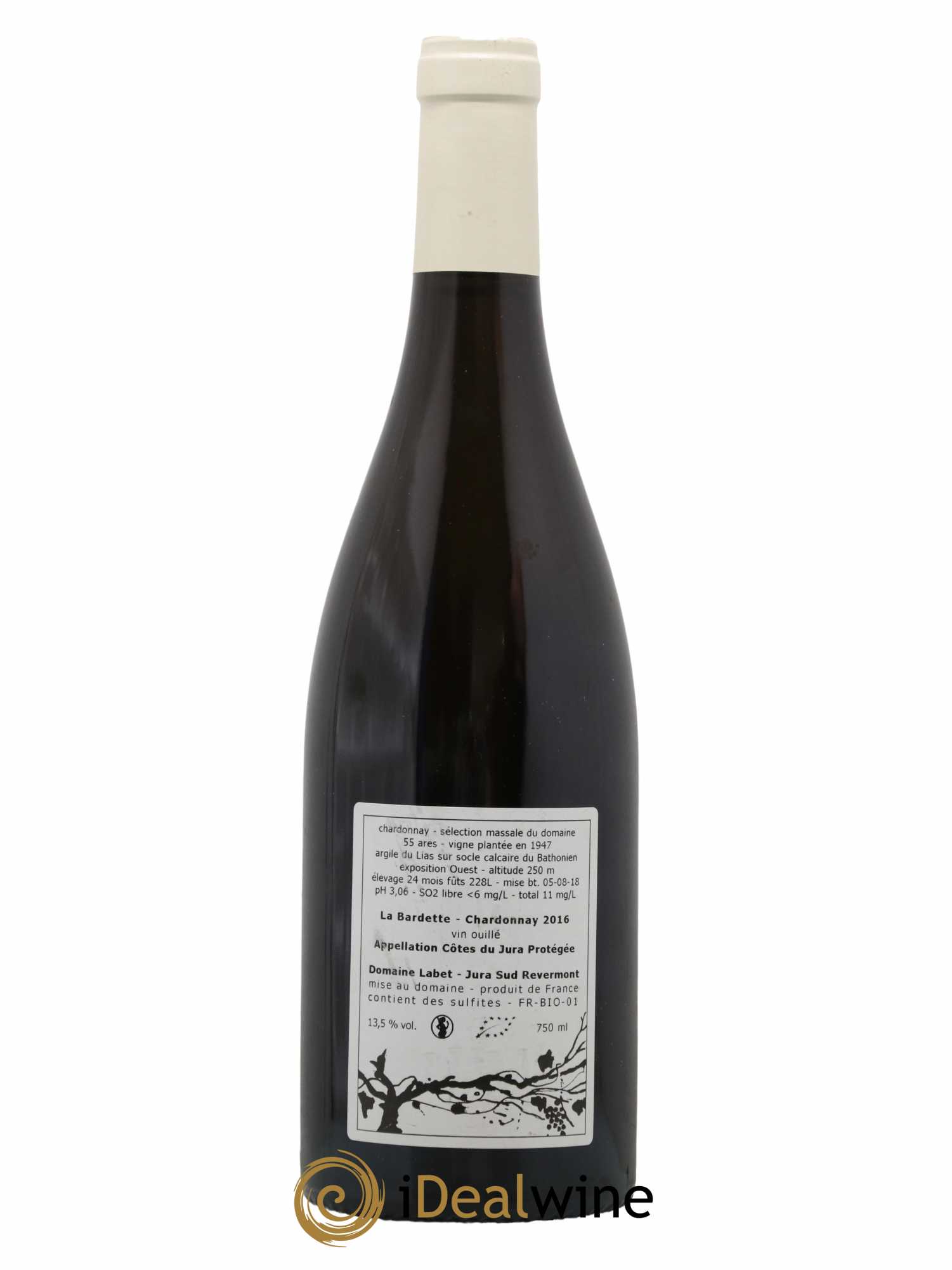 Côtes du Jura Chardonnay La Bardette Romain - Julien - Charline Labet 2016 - Lot de 1 bouteille - 1
