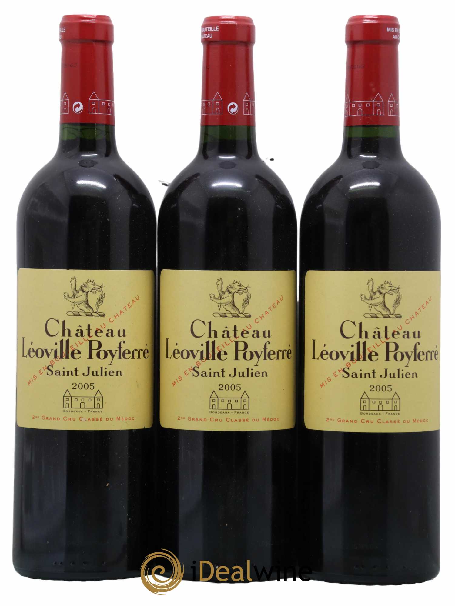 Château Léoville Poyferré 2ème Grand Cru Classé 2005 - Lot de 3 bouteilles - 0