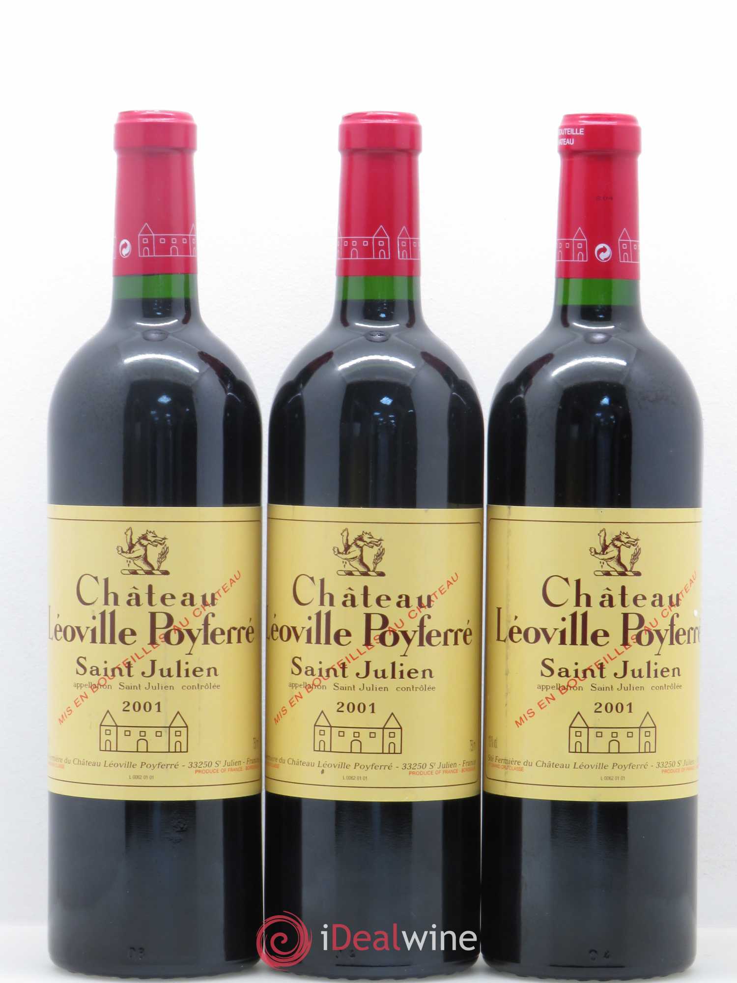 Château Léoville Poyferré 2ème Grand Cru Classé 2001 - Lot de 3 bouteilles - 0