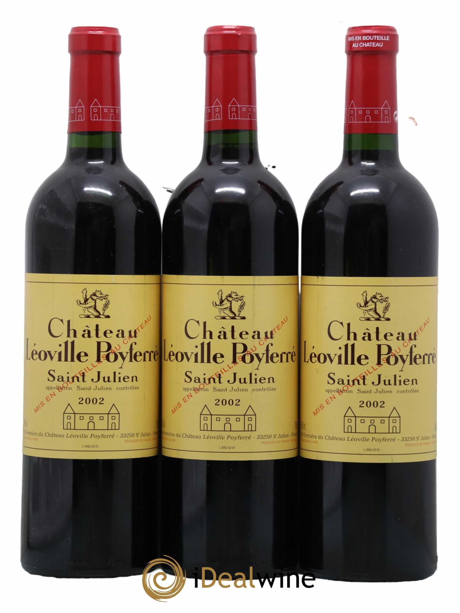 Château Léoville Poyferré 2ème Grand Cru Classé 2002 - Lot de 3 bouteilles - 0