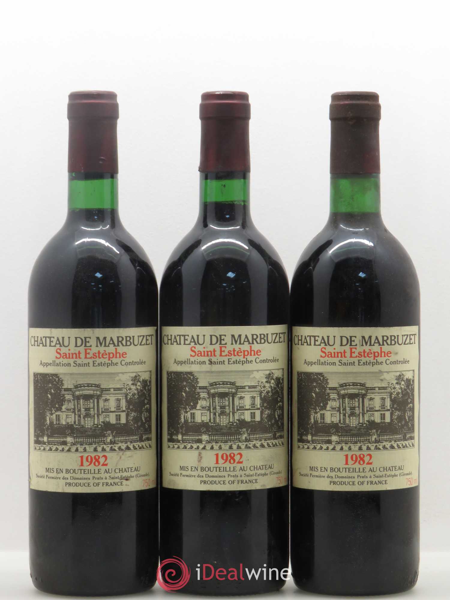 Château de Marbuzet Cru Bourgeois 1982 - Lot de 3 bouteilles - 0