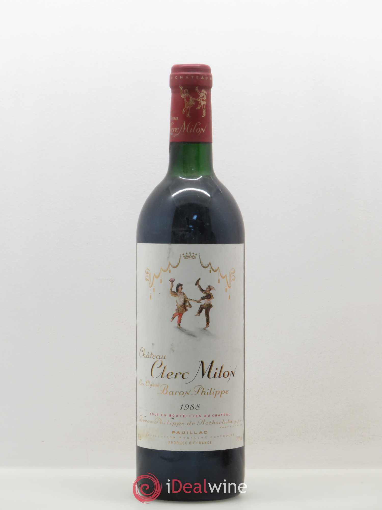 Château Clerc Milon 5ème Grand Cru Classé 1988 - Lot de 1 bouteille - 0