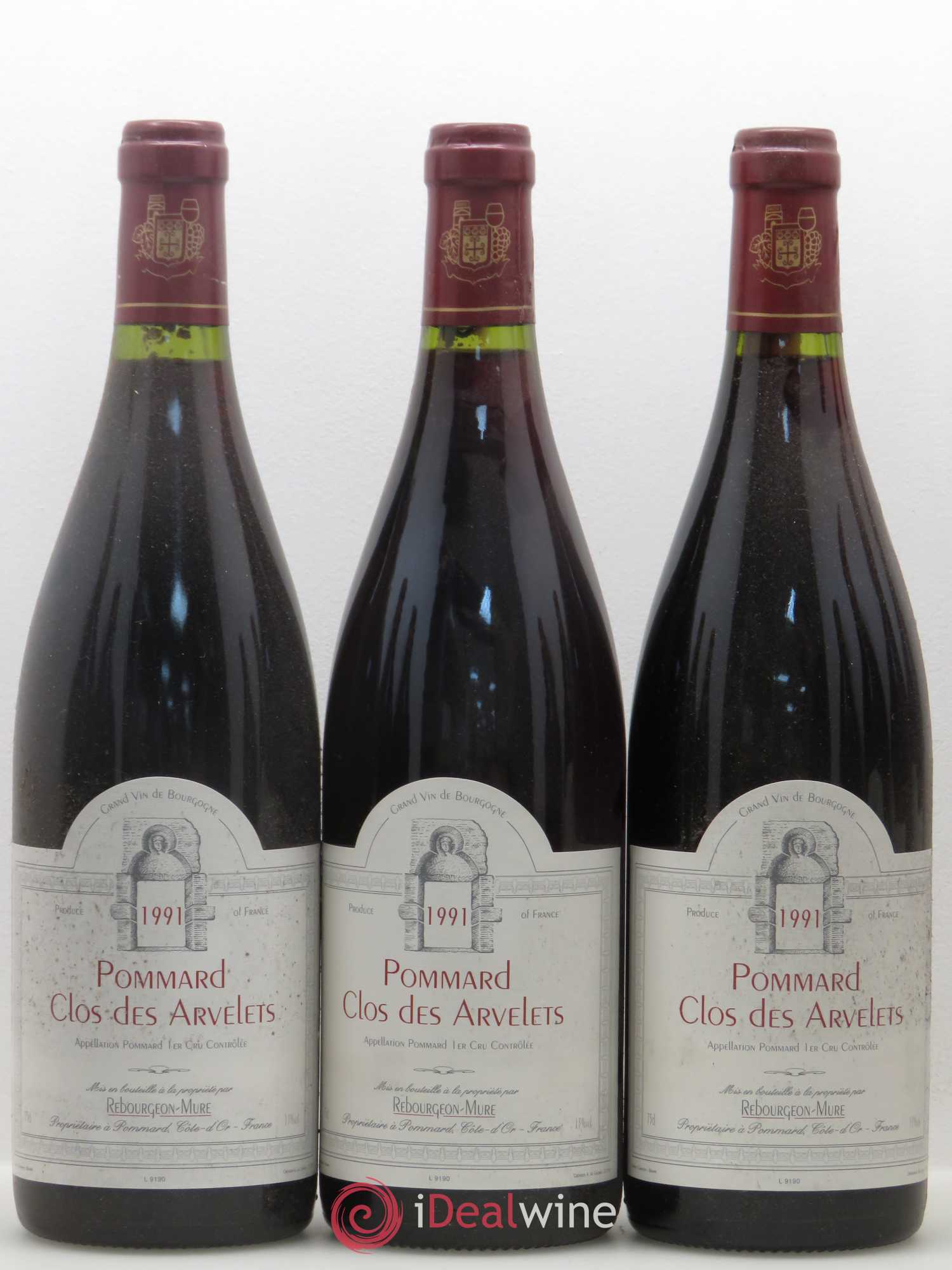 Pommard Clos des Arvelets Domaine Rebourgeon-Mure 1991 - Posten von 12 Flaschen - 2