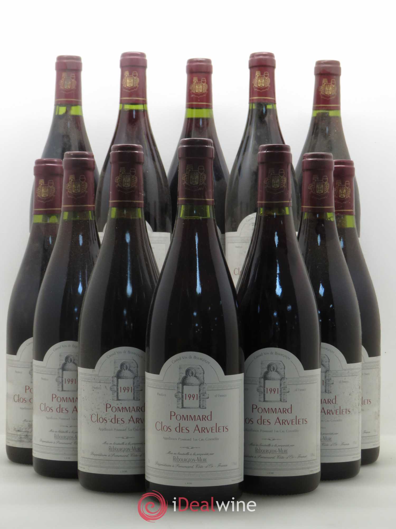 Pommard Clos des Arvelets Domaine Rebourgeon-Mure 1991 - Posten von 12 Flaschen - 0
