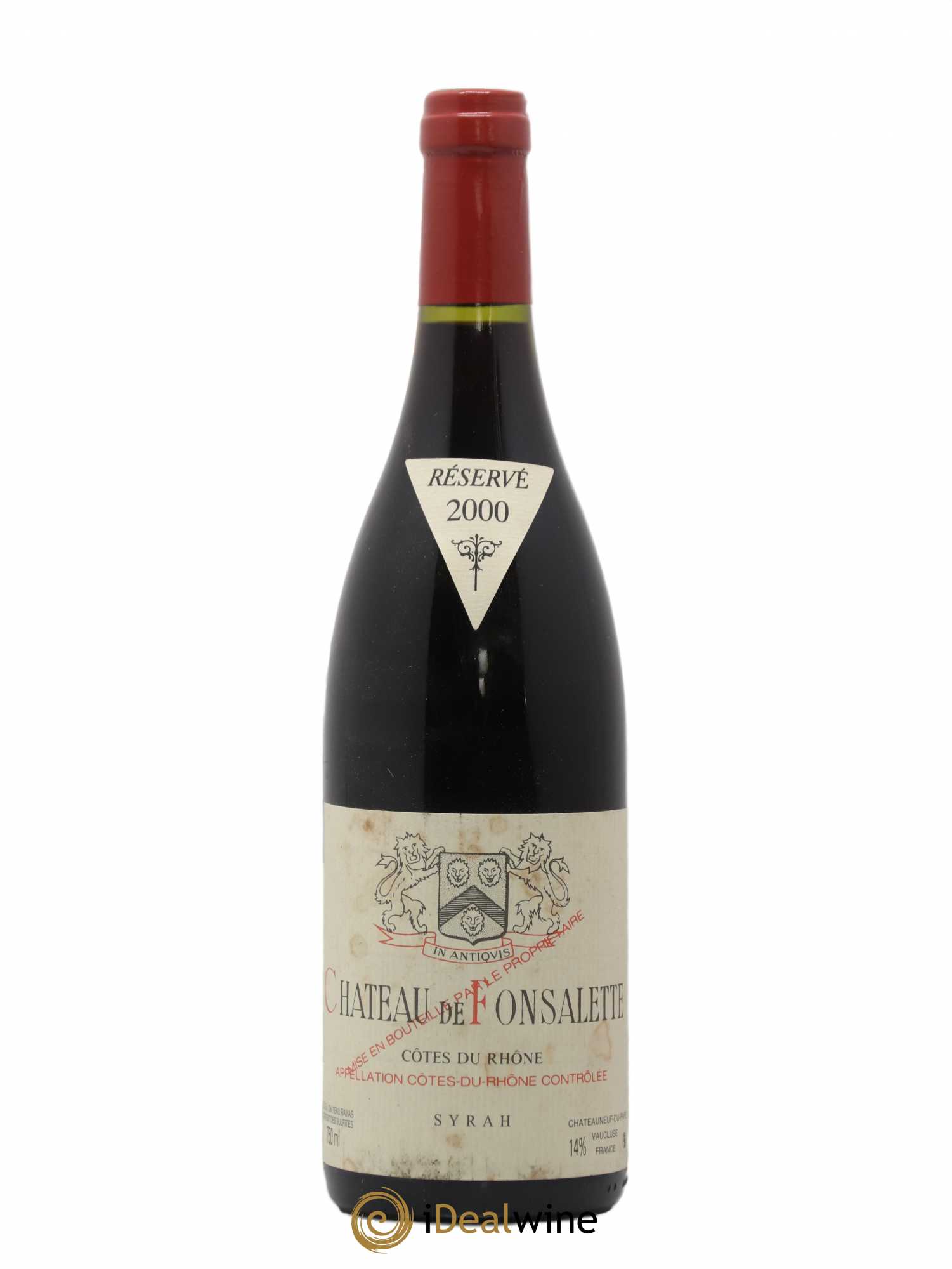 Côtes-du-Rhône Cuvée Syrah Château de Fonsalette 2000 - Lot de 1 bouteille - 0