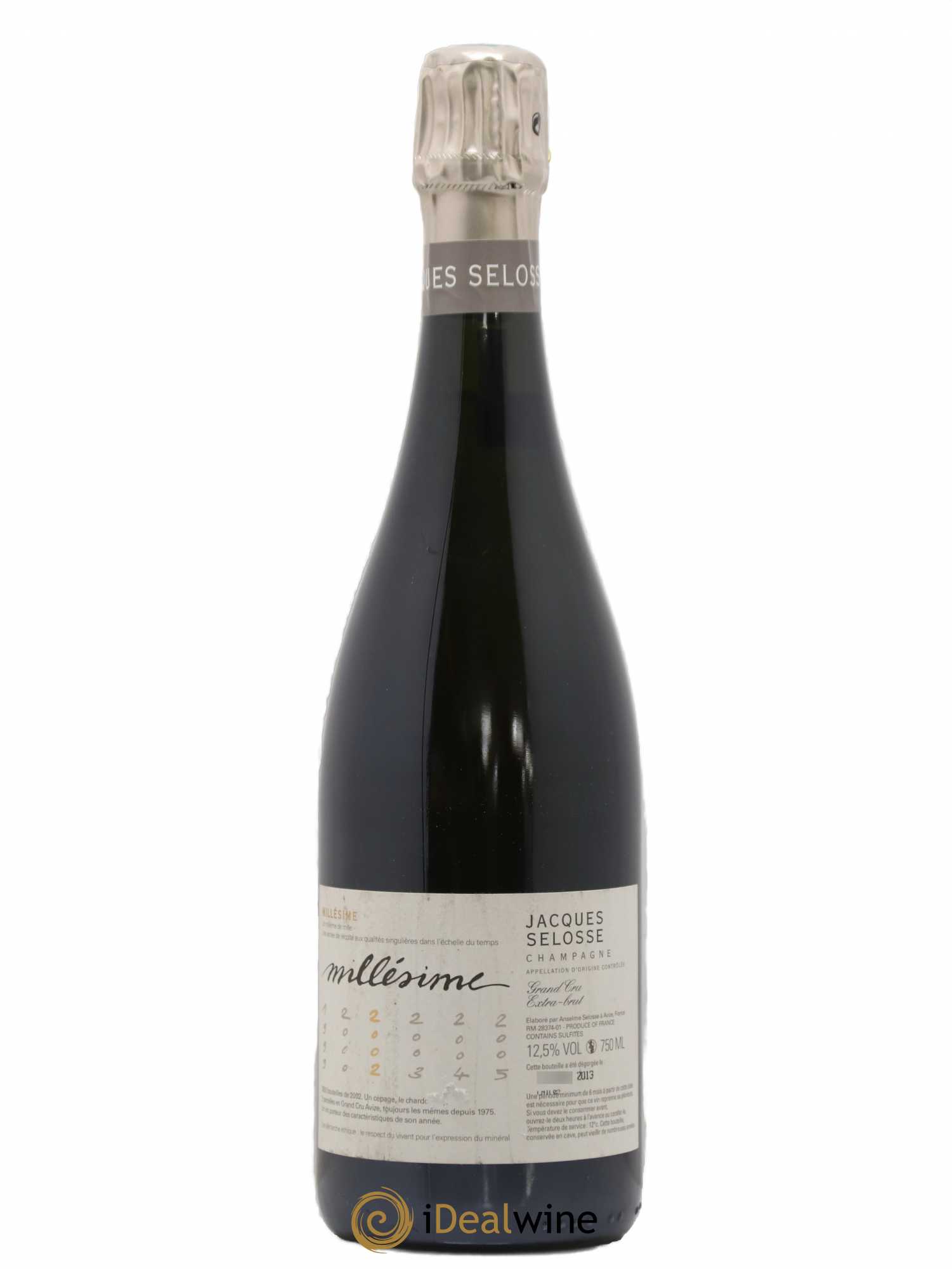 1er Cru Millésimé Extra-Brut Jacques Selosse 2002 - Lot de 1 bouteille - 0