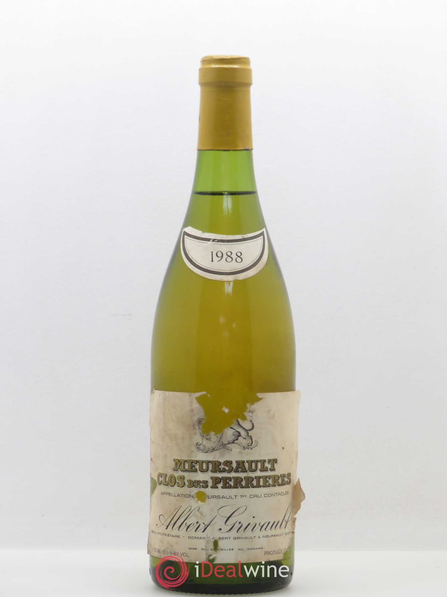 Meursault 1er Cru Clos des Perrières Monopole Albert Grivault 1996 - Lot de 1 bouteille - 0