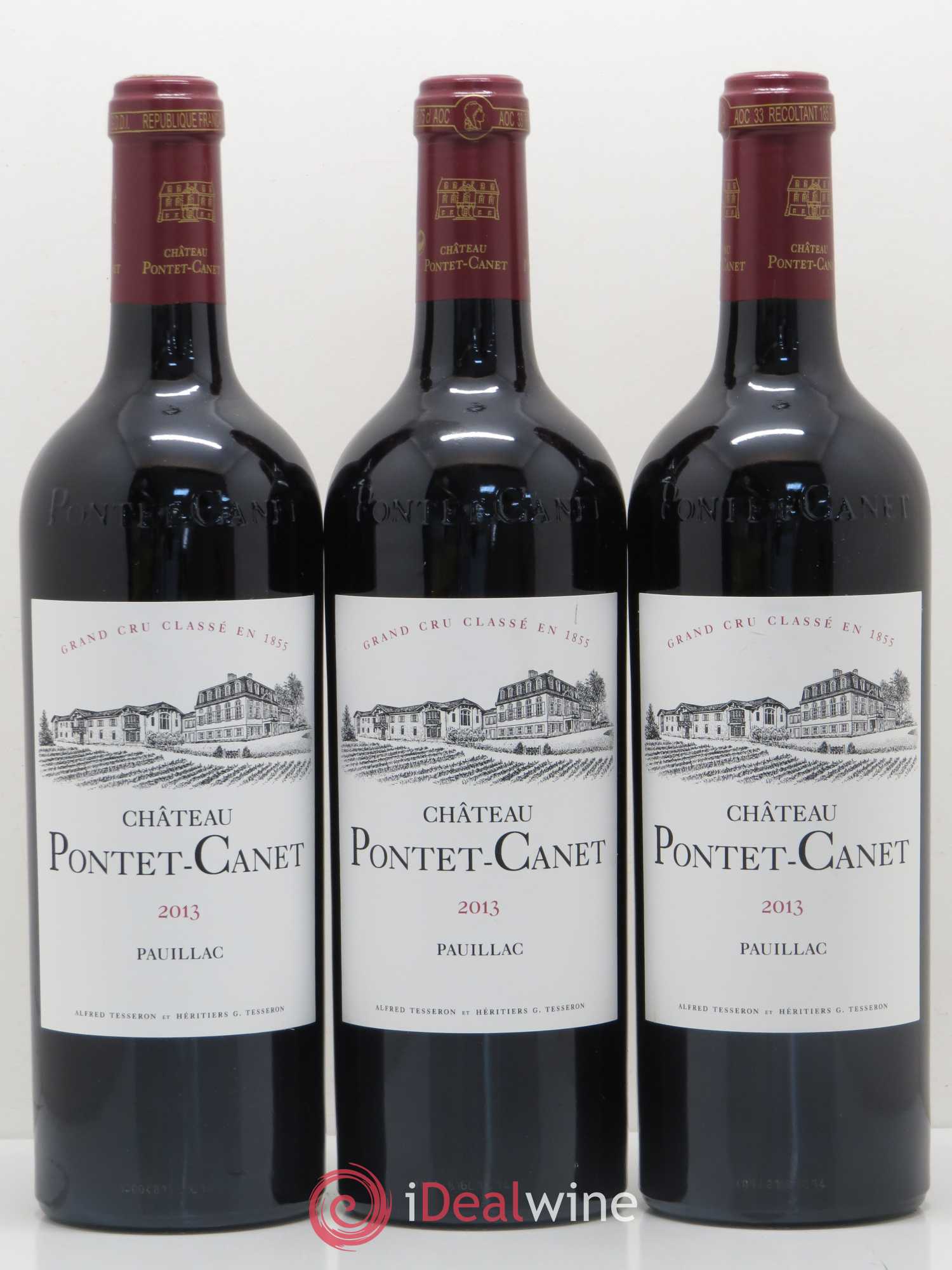 Château Pontet Canet 5ème Grand Cru Classé 2013 - Lot de 3 bouteilles - 0