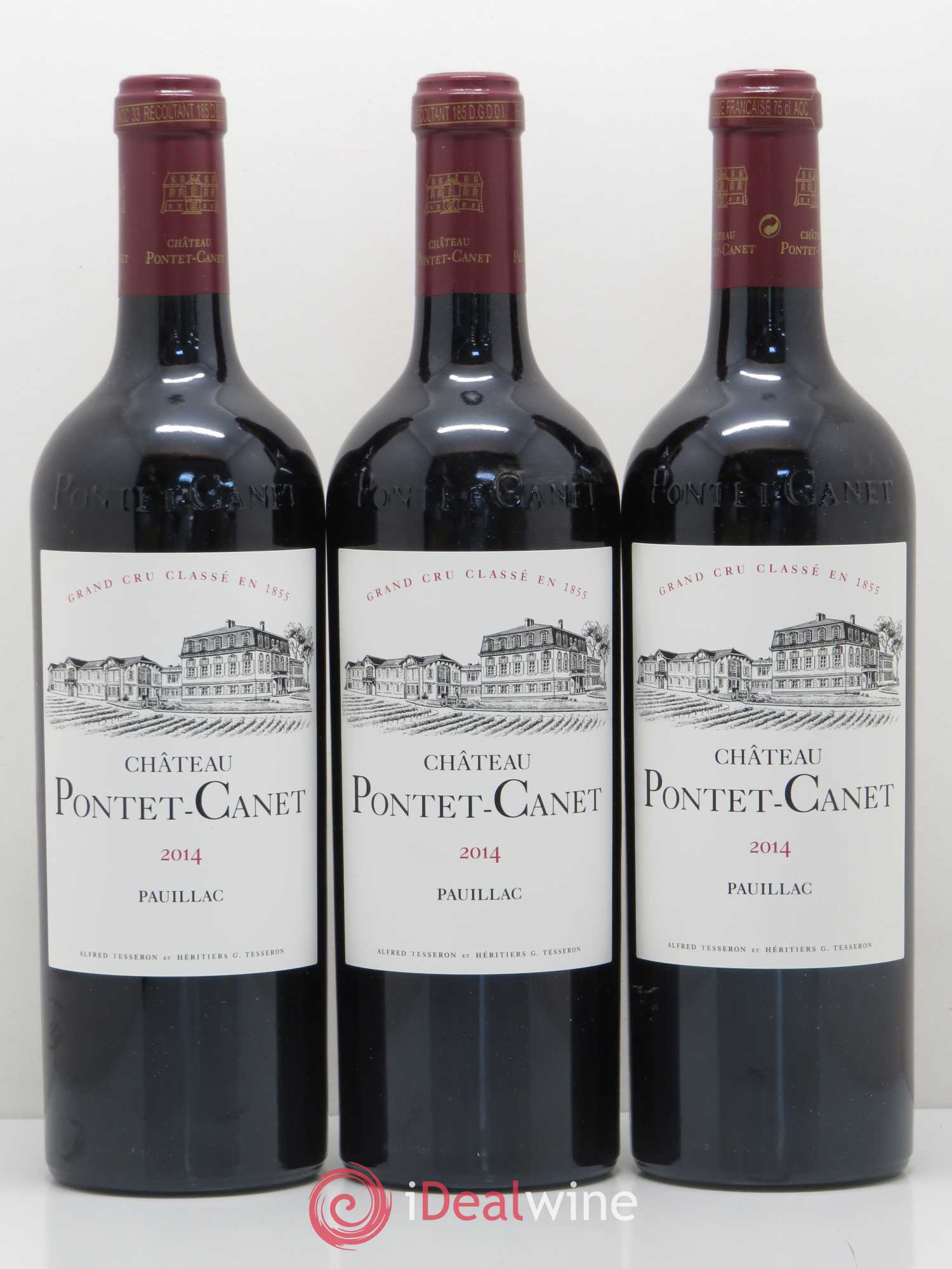 Château Pontet Canet 5ème Grand Cru Classé 2014 - Lot de 3 bouteilles - 0
