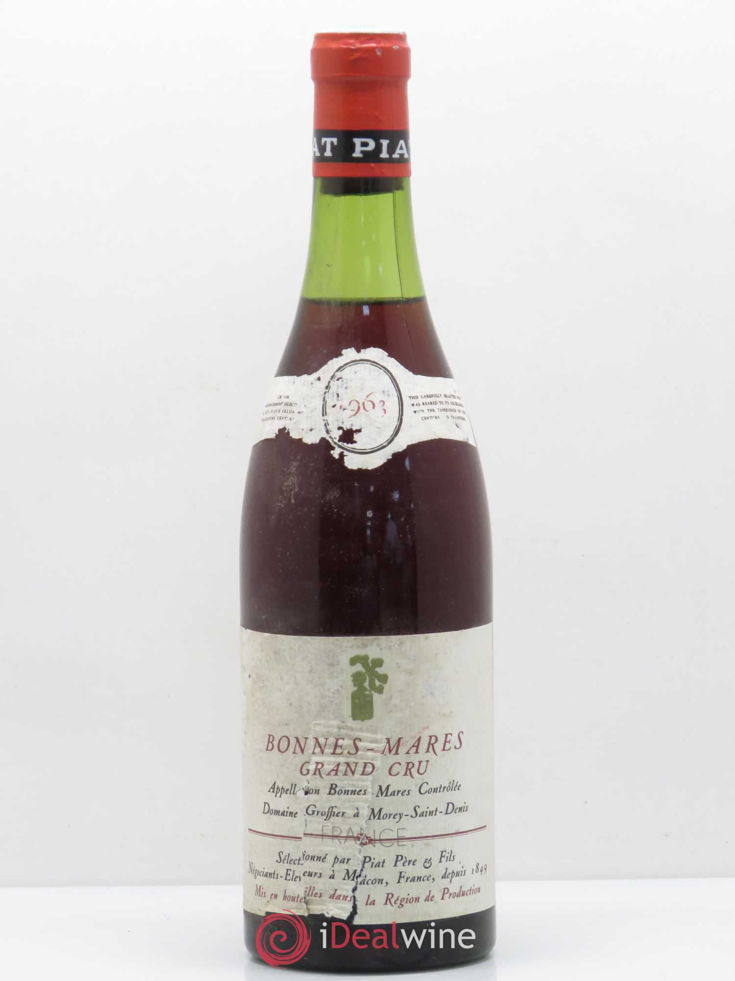 Bonnes-Mares Grand Cru Robert Groffier Père & Fils (Domaine) 1963 - Lot de 1 bouteille - 0