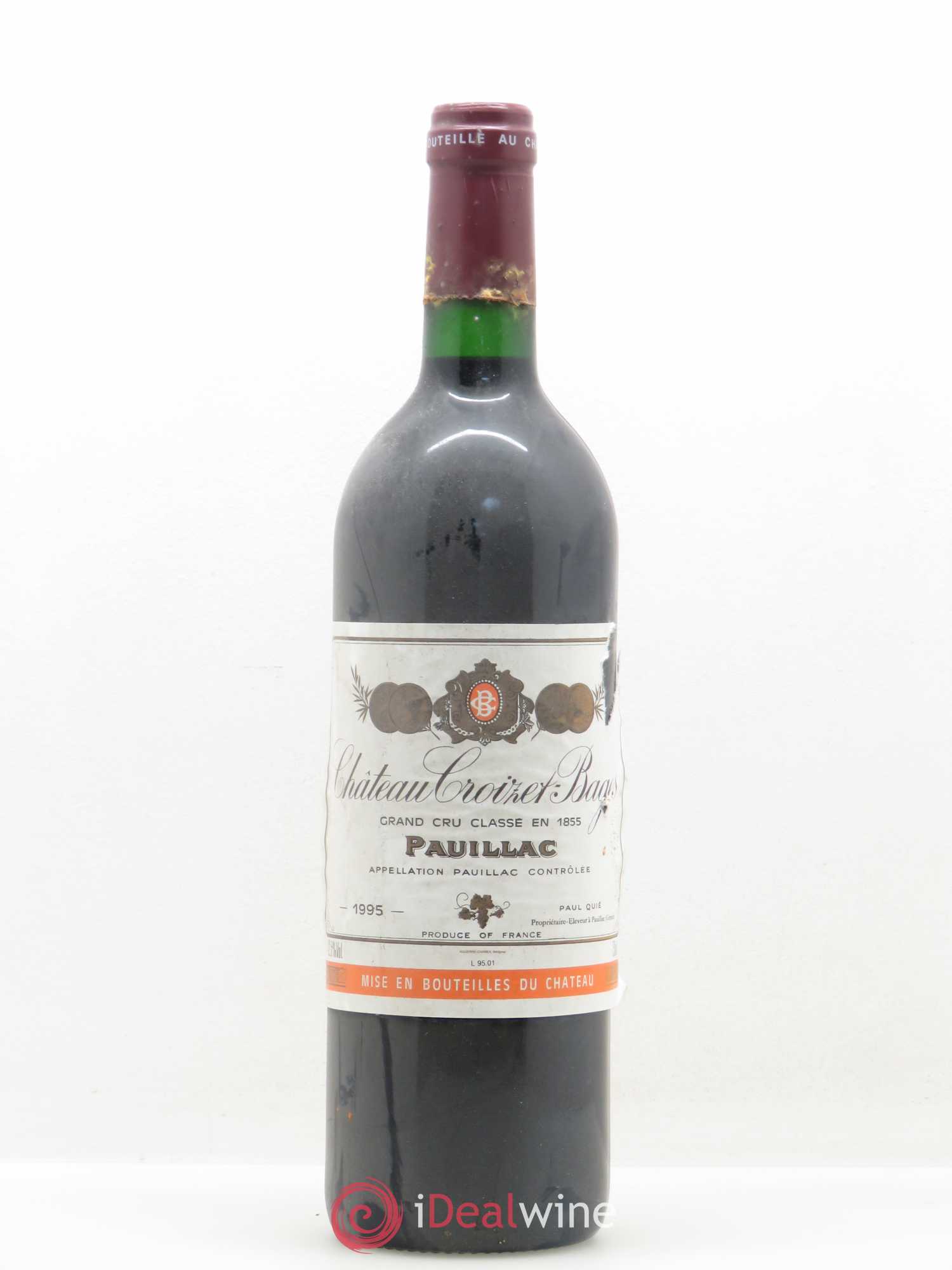 Château Croizet Bages 5ème Grand Cru Classé 1995 - Lot de 1 bouteille - 0