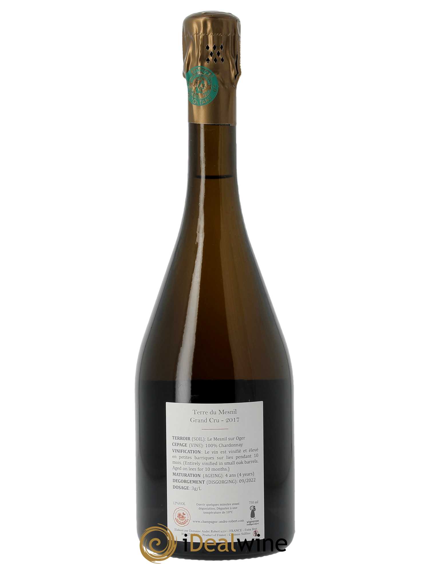 Terre du Mesnil Blanc de Blancs Grand Cru Brut André Robert 2017 - Lot of 1 bottle - 1