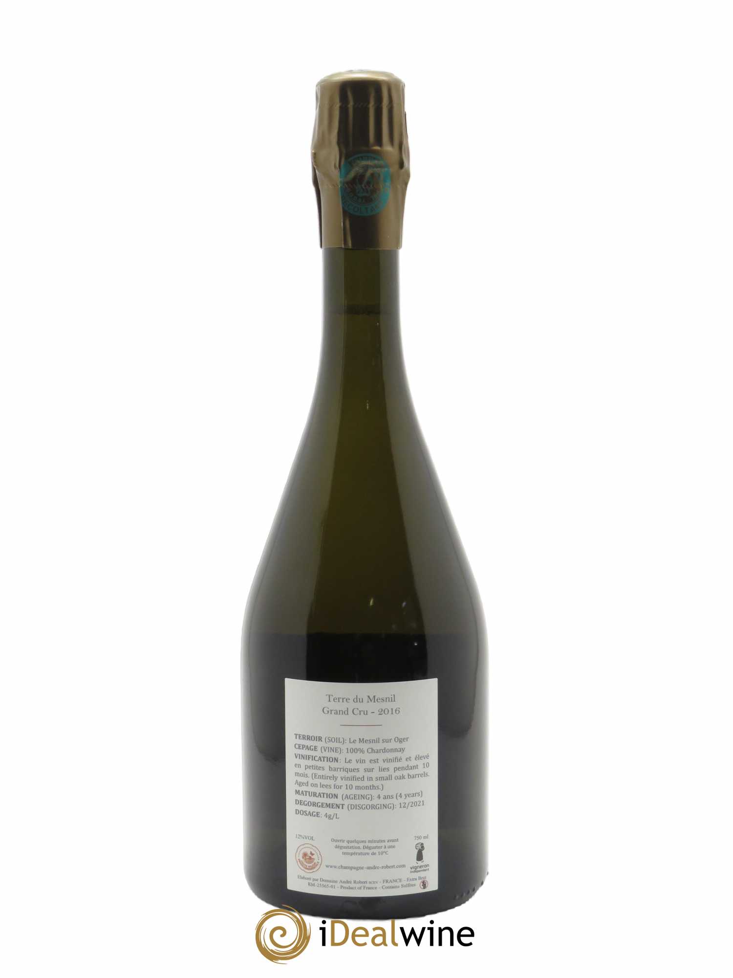Terre du Mesnil Blanc de Blancs Grand Cru Brut André Robert 2016 - Lot of 1 bottle - 1