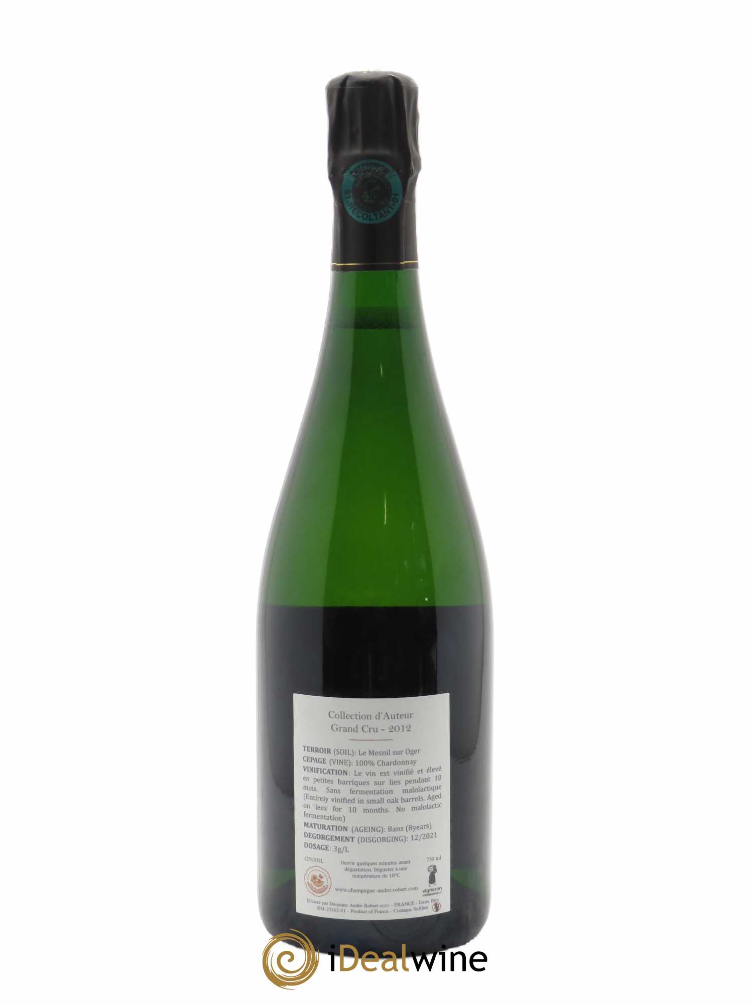Collection d'Auteur Grand Cru Extra-Brut André Robert 2012 - Lot of 1 bottle - 1