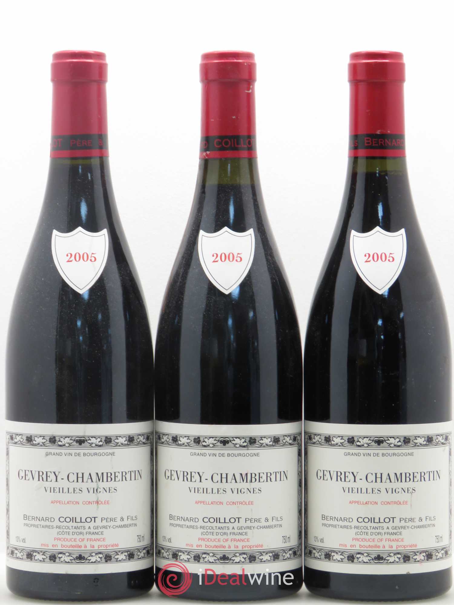 Gevrey-Chambertin Vieilles Vignes Bernard Coillot 2005 - Posten von 3 Flaschen - 0