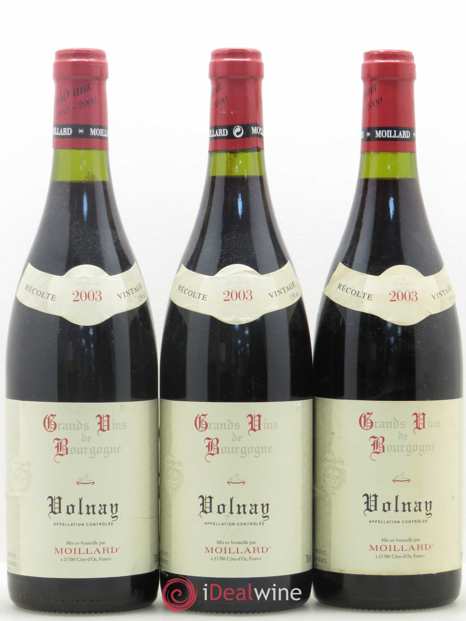 Volnay Moillard 2003 - Lot de 3 bouteilles - 0
