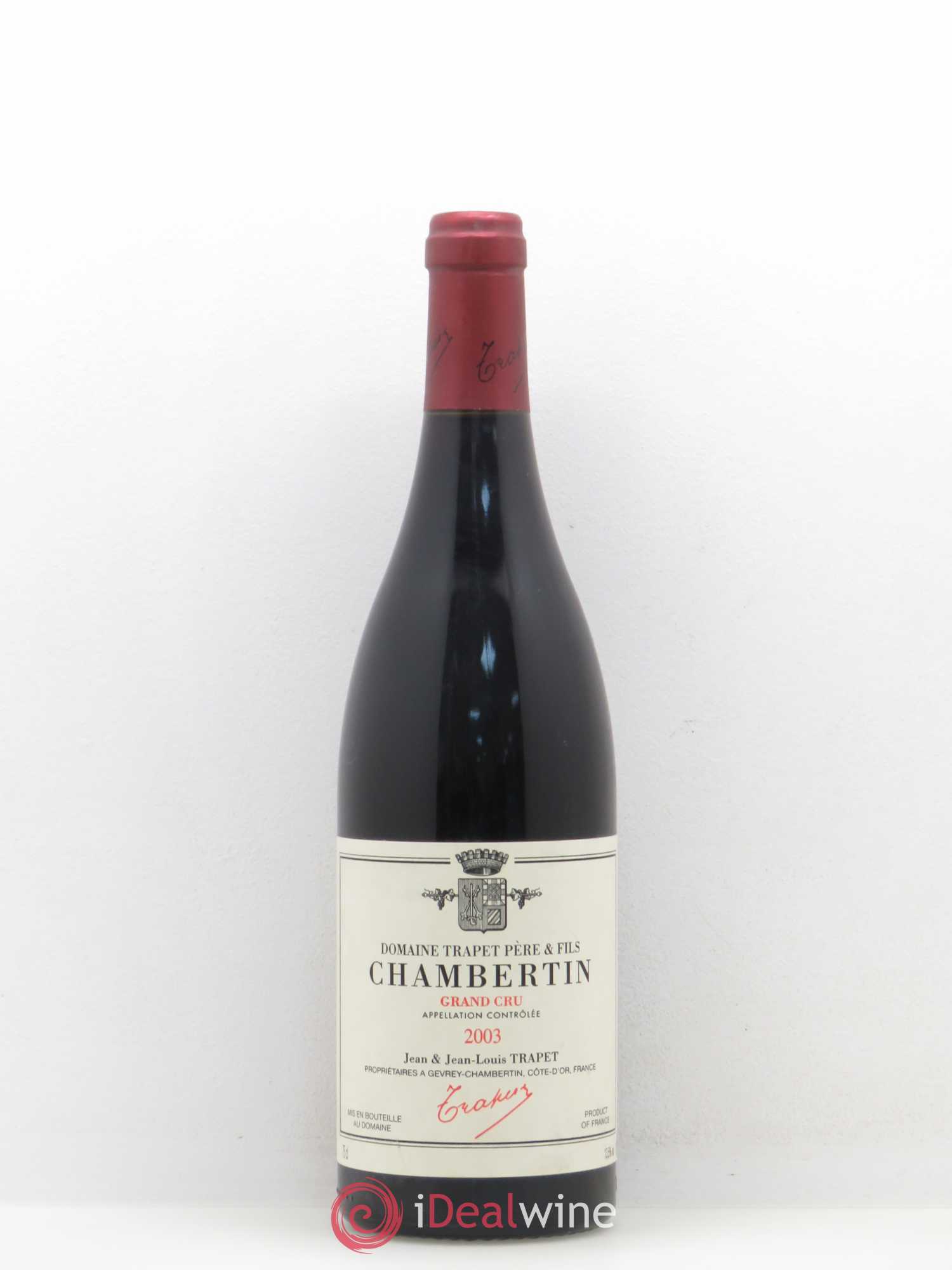 Chambertin Grand Cru Domaine Trapet 2003 - Lot de 1 bouteille - 0