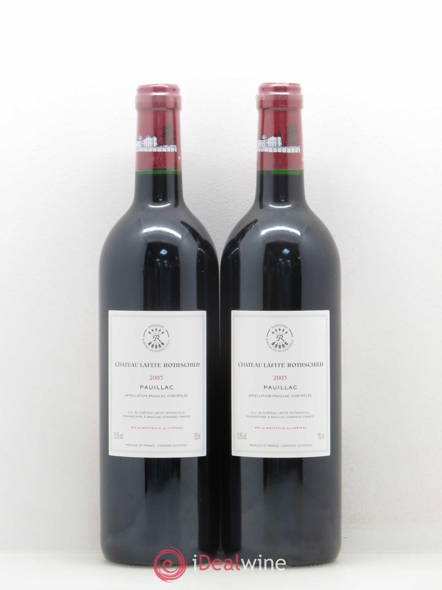 Château Lafite Rothschild 1er Grand Cru Classé 2003 - Lot de 2 bouteilles - 1
