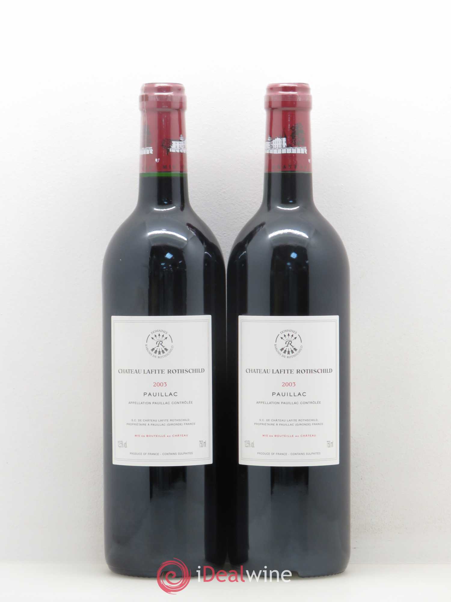 Château Lafite Rothschild 1er Grand Cru Classé 2003 - Lot de 2 bouteilles - 1