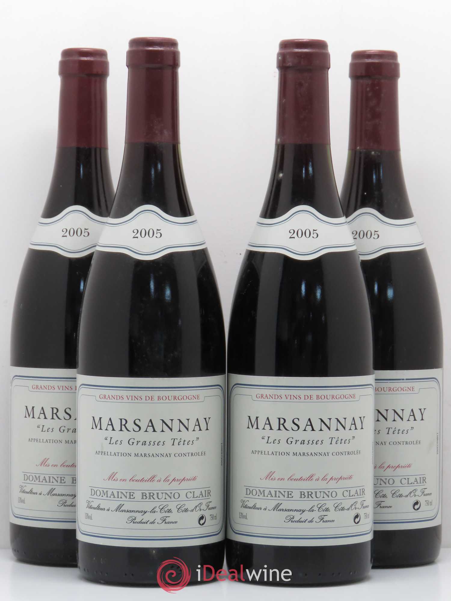 Marsannay Les Grasses Tetes Bruno Clair (Domaine) 2005 - Lot de 4 bouteilles - 0