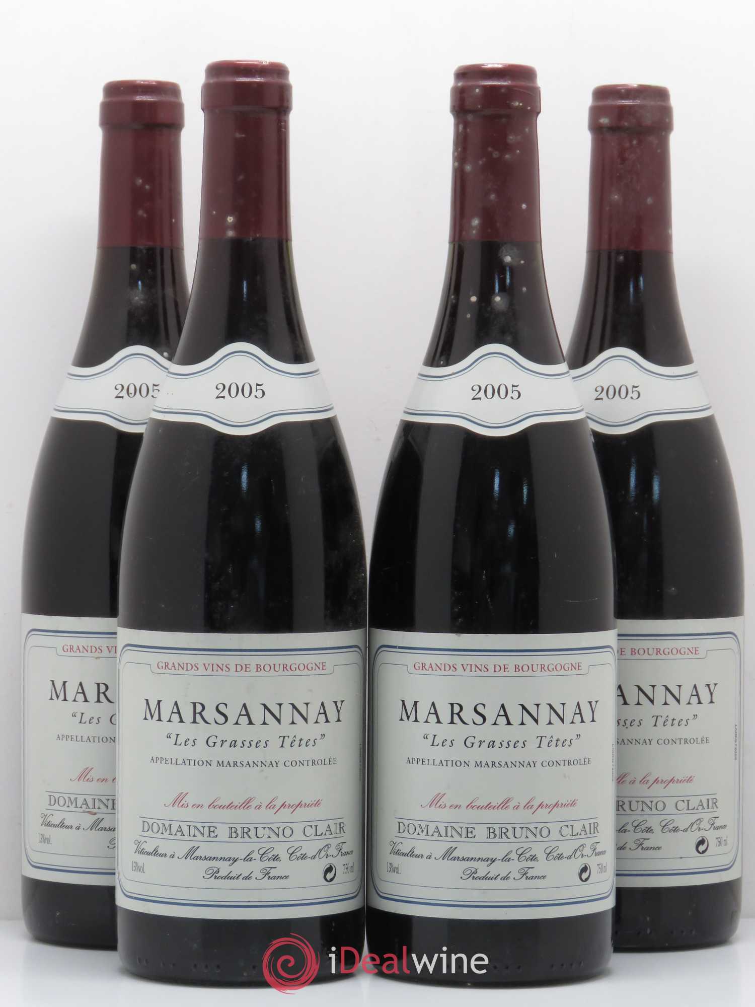 Marsannay Les Grasses Tetes Bruno Clair (Domaine) 2005 - Lot de 4 bouteilles - 0