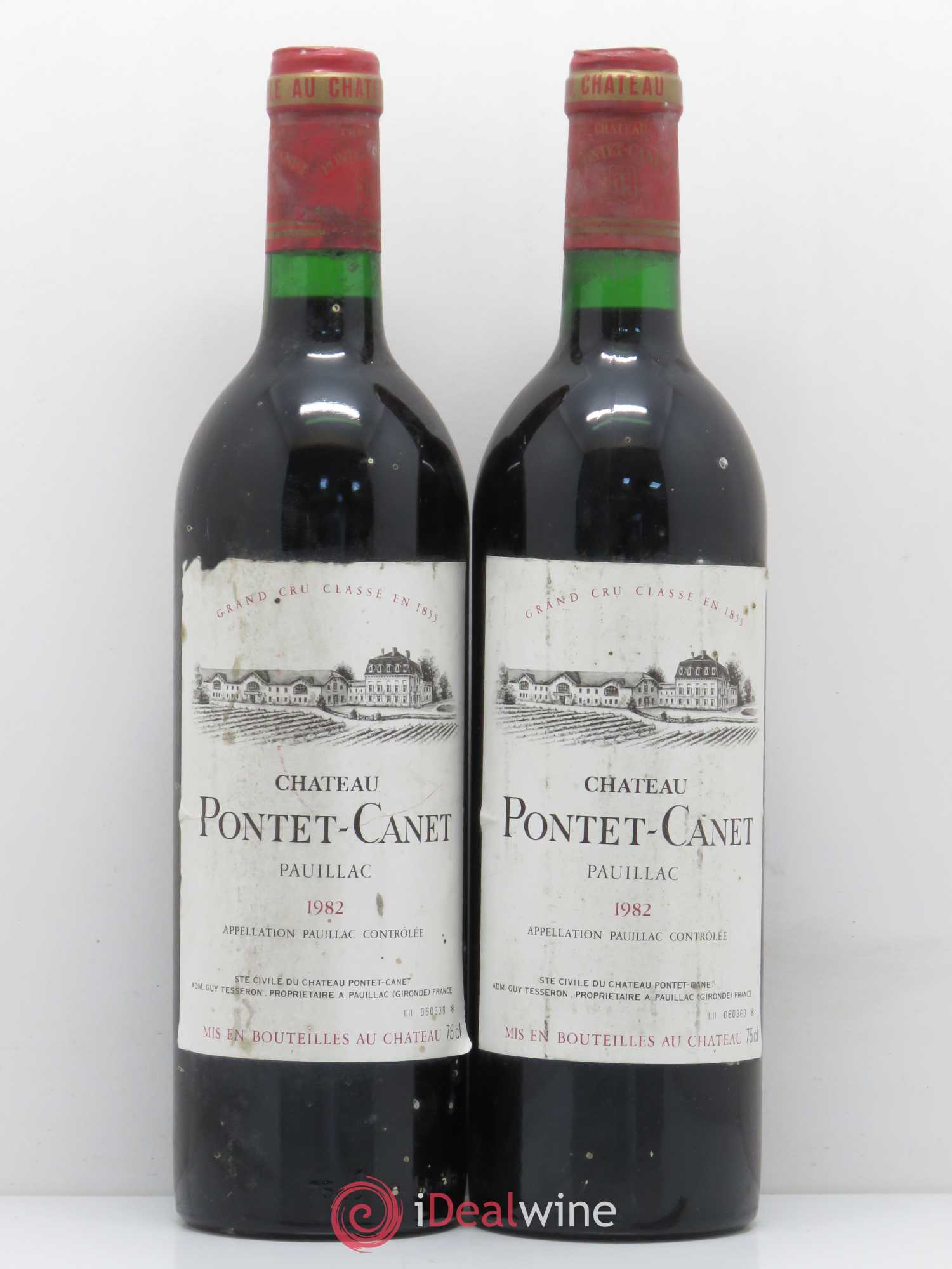 Château Pontet Canet 5ème Grand Cru Classé 1982 - Lot de 2 bouteilles - 0