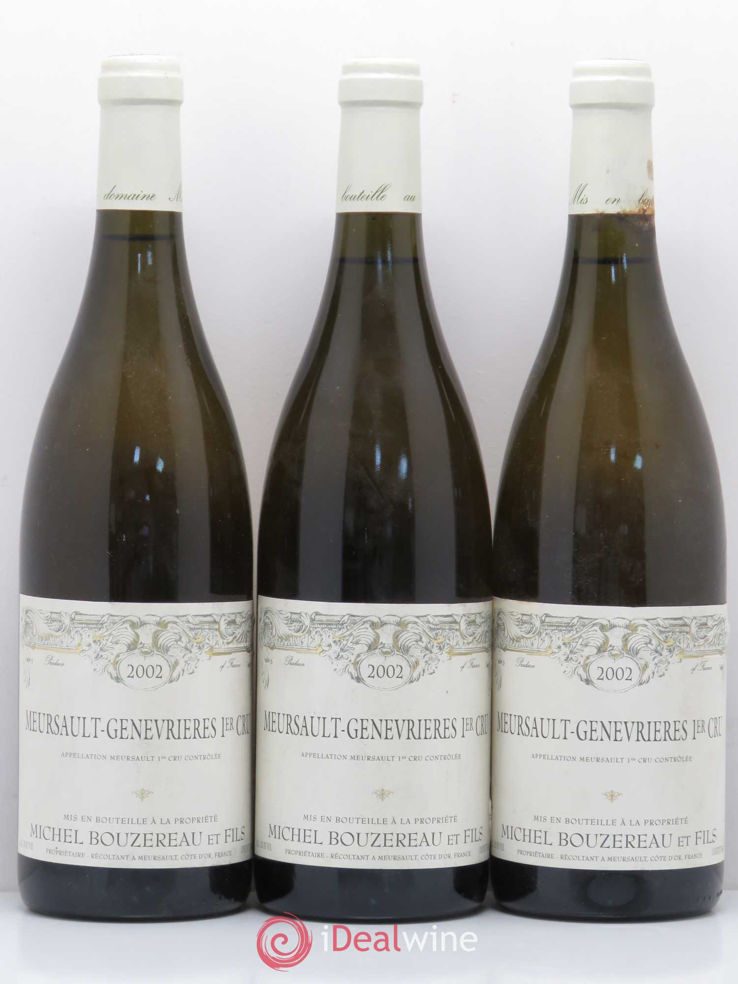 Meursault 1er Cru Les Genevrières Michel Bouzereau et Fils (Domaine) 2002 - Lot de 3 bouteilles - 0