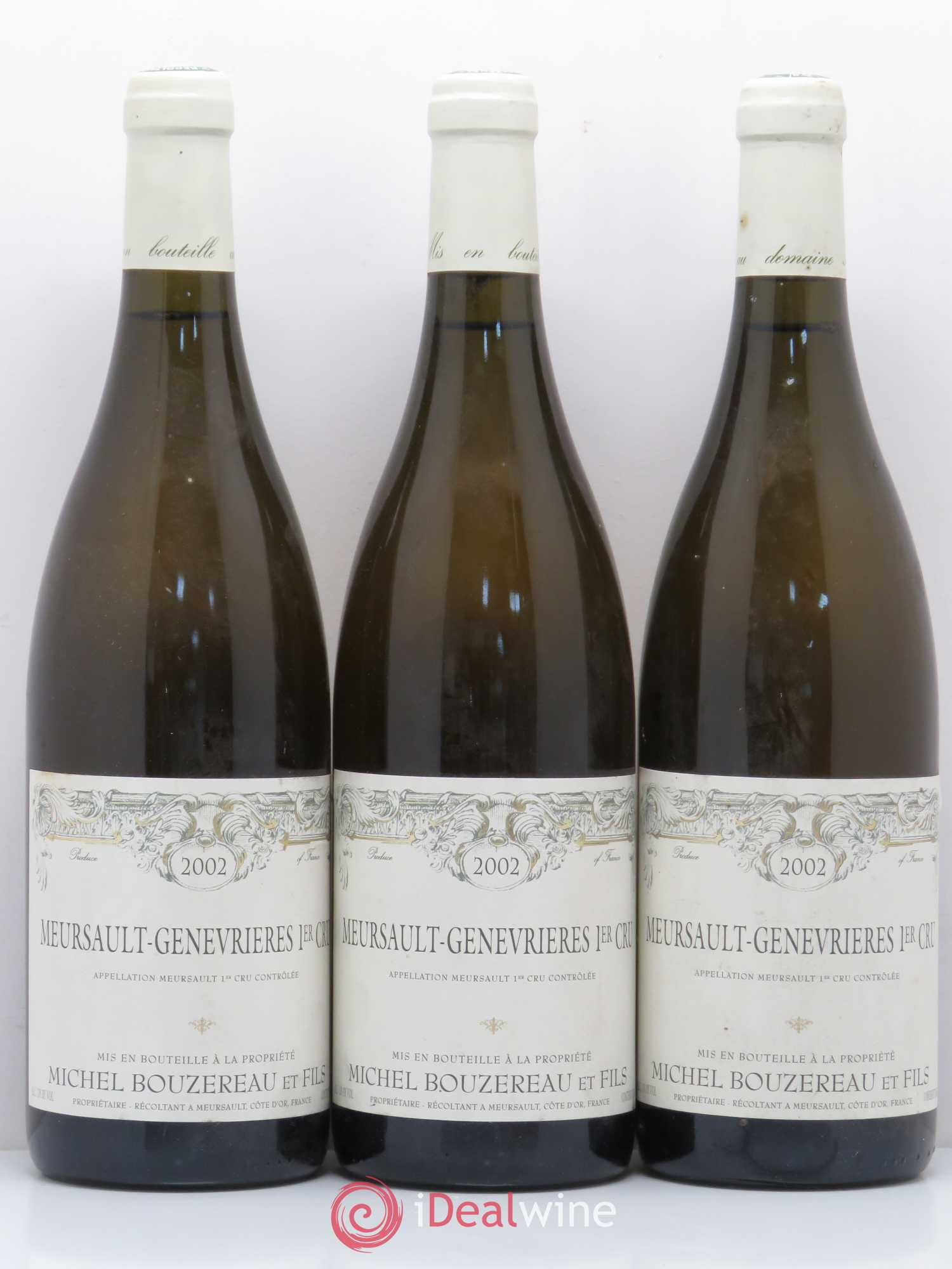 Meursault 1er Cru Les Genevrières Michel Bouzereau et Fils (Domaine) 2002 - Lot de 3 bouteilles - 0