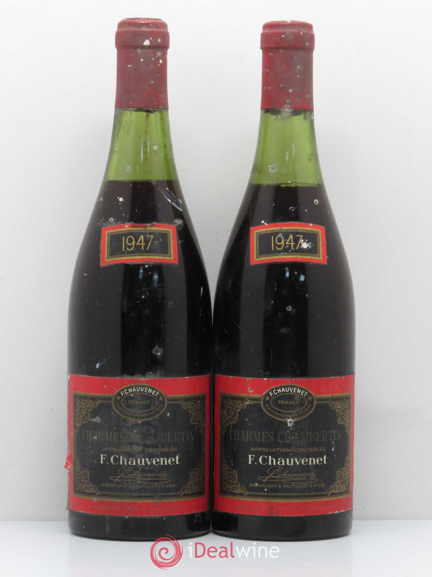 Charmes-Chambertin Grand Cru Chauvenet 1947 - Lot de 2 bouteilles - 0