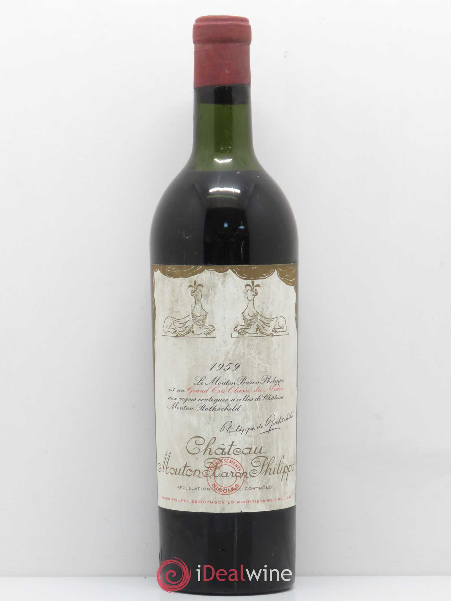 Château d' Armailhac - Mouton Baron(ne) Philippe 5ème Grand Cru Classé 1959 - Lot de 1 bouteille - 0
