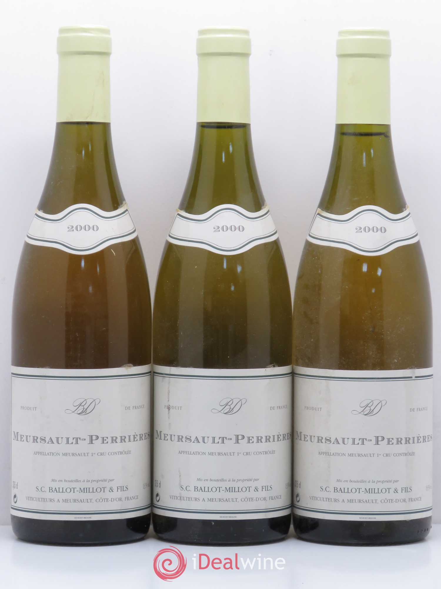 Meursault 1er Cru Perrières Ballot Millot 2000 - Lot de 3 bouteilles - 0