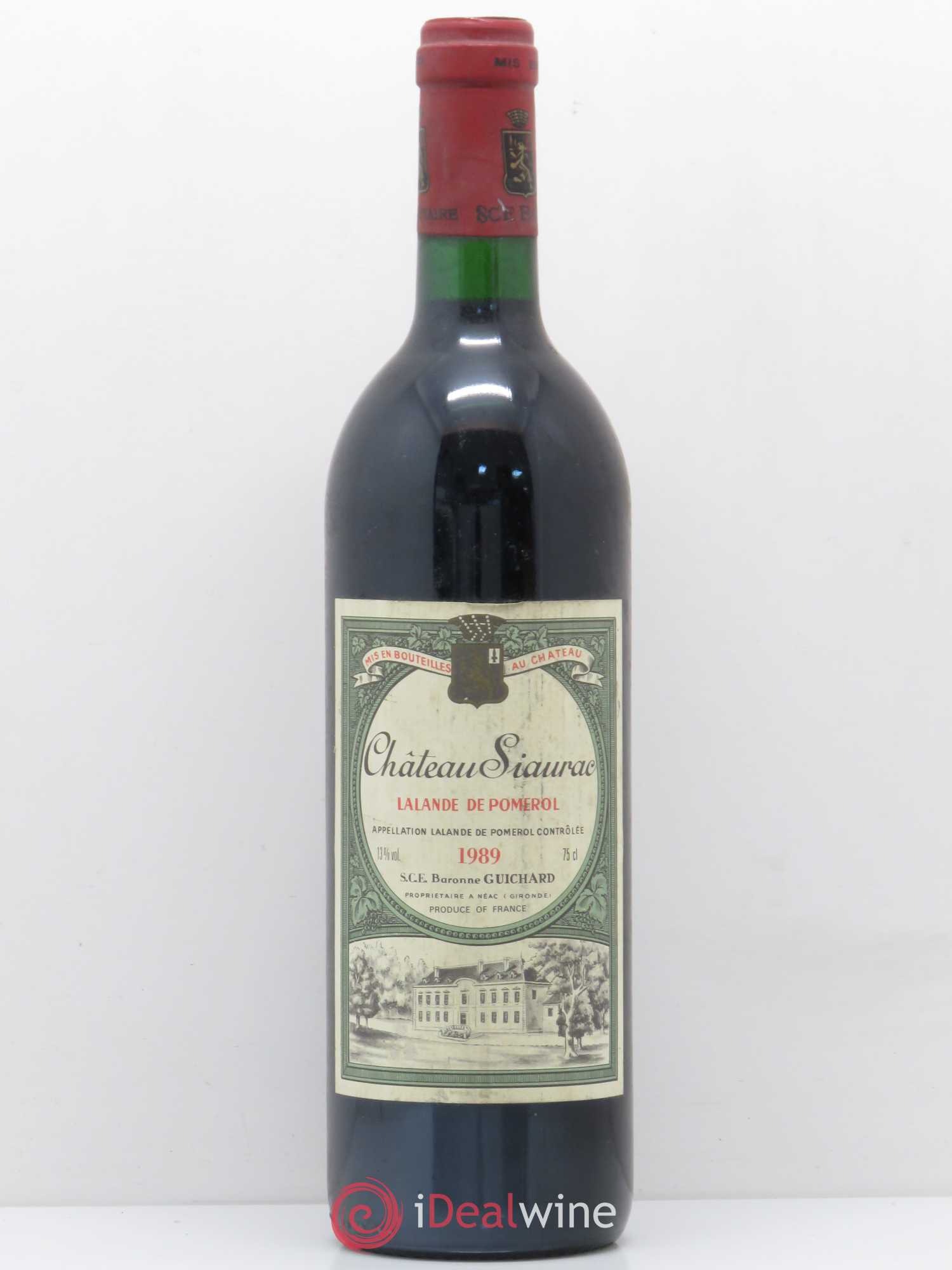Château Siaurac 1989 - Lot de 1 bouteille - 0