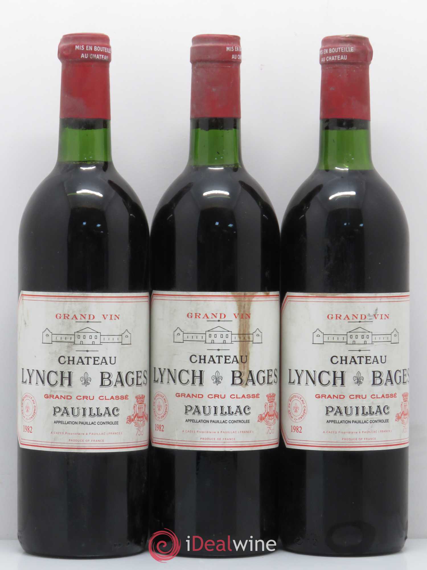 Château Lynch Bages 5ème Grand Cru Classé 1982 - Lot de 3 bouteilles - 0
