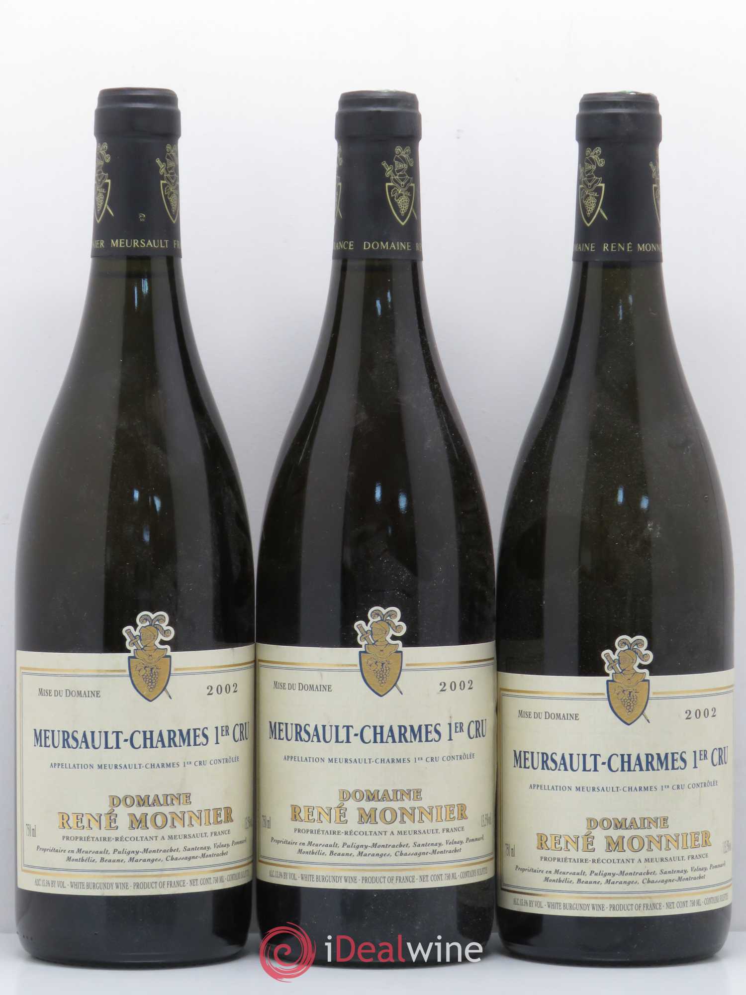 Meursault 1er Cru Les Charmes René Monnier 2002 - Lot de 6 bouteilles - 2