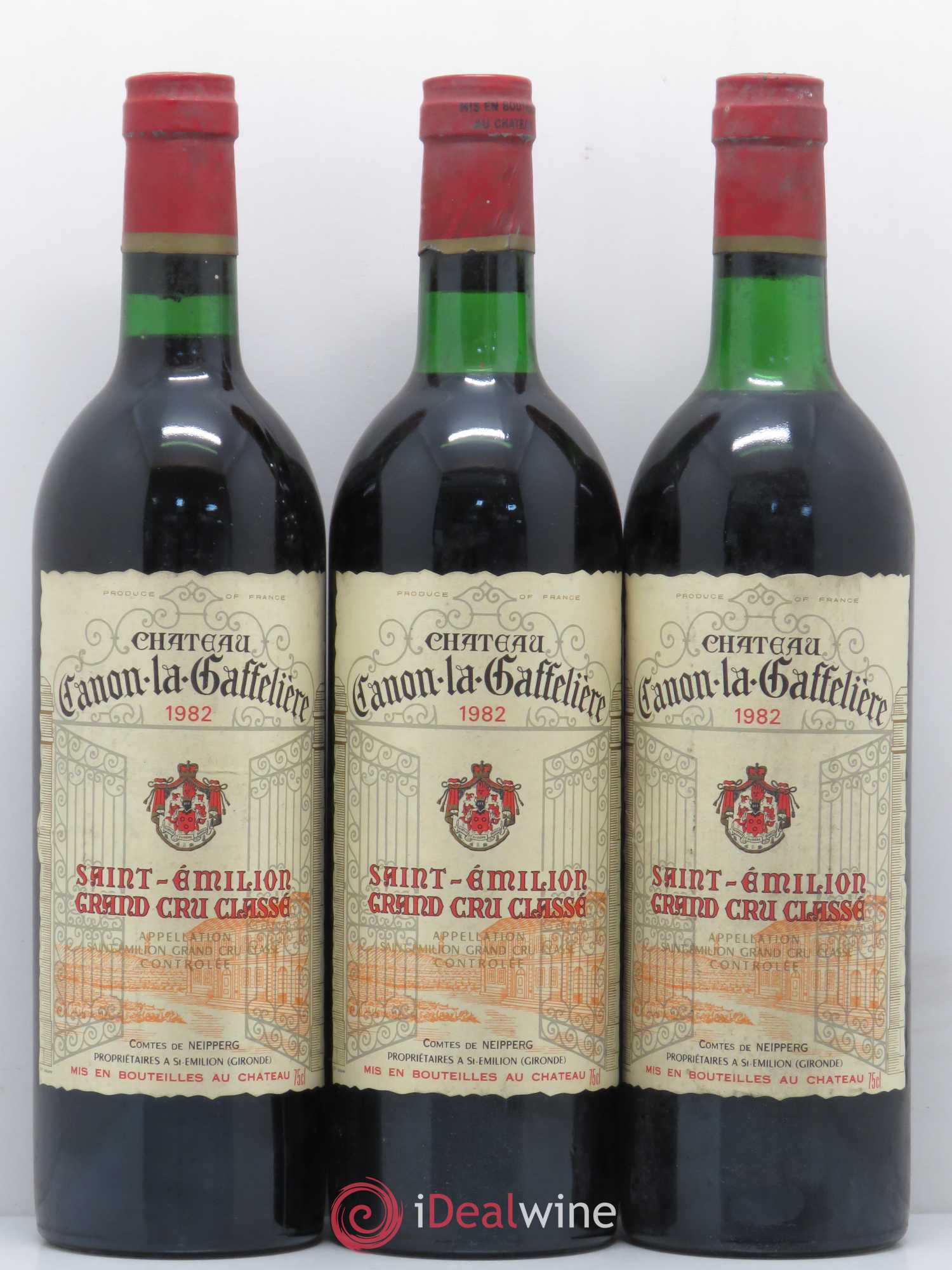 Château Canon la Gaffelière 1er Grand Cru Classé B 1982 - Lot de 3 bouteilles - 0