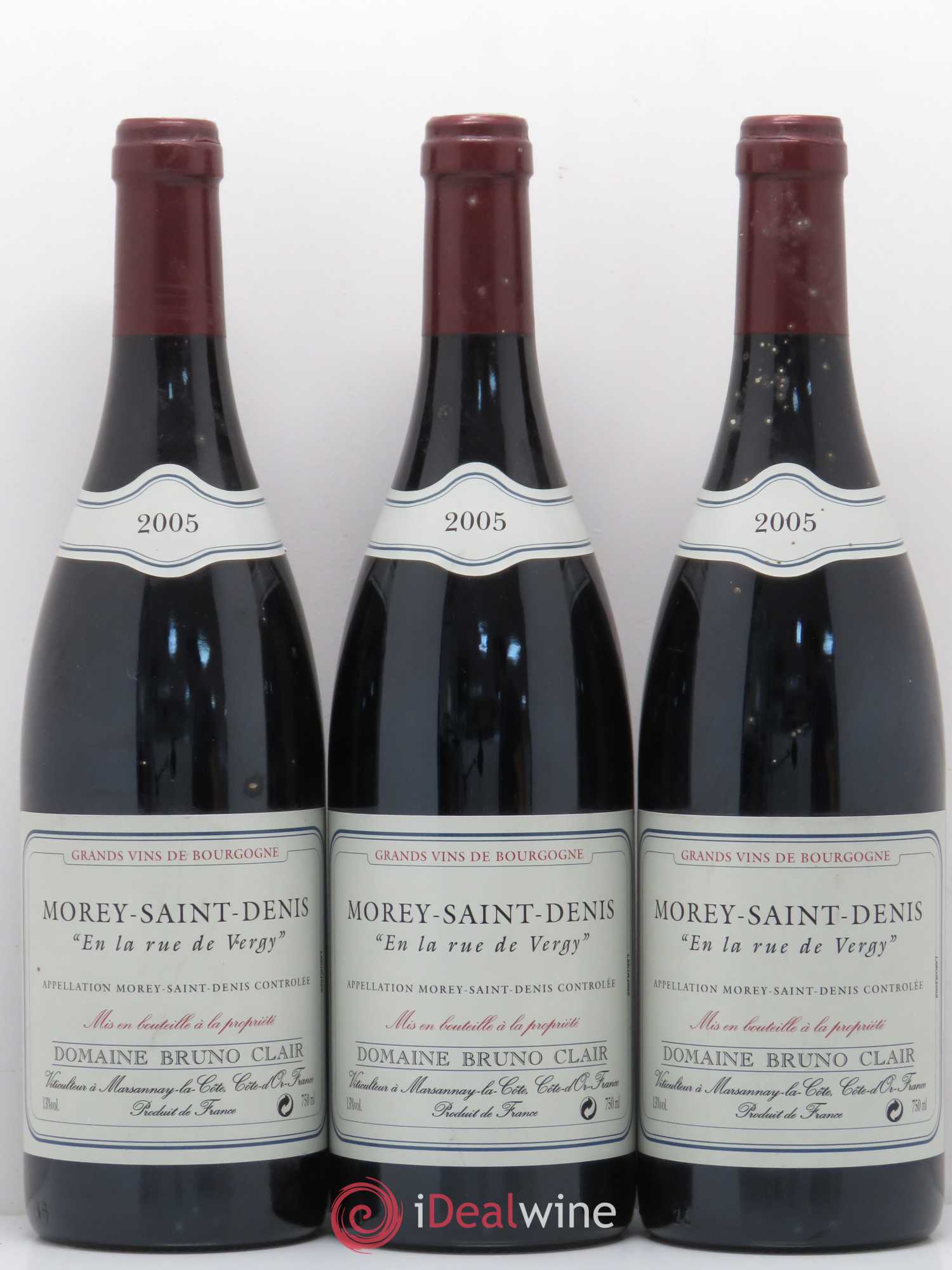 Morey-Saint-Denis En la Rue de Vergy Bruno Clair (Domaine) 2005 - Lot de 3 bouteilles - 0
